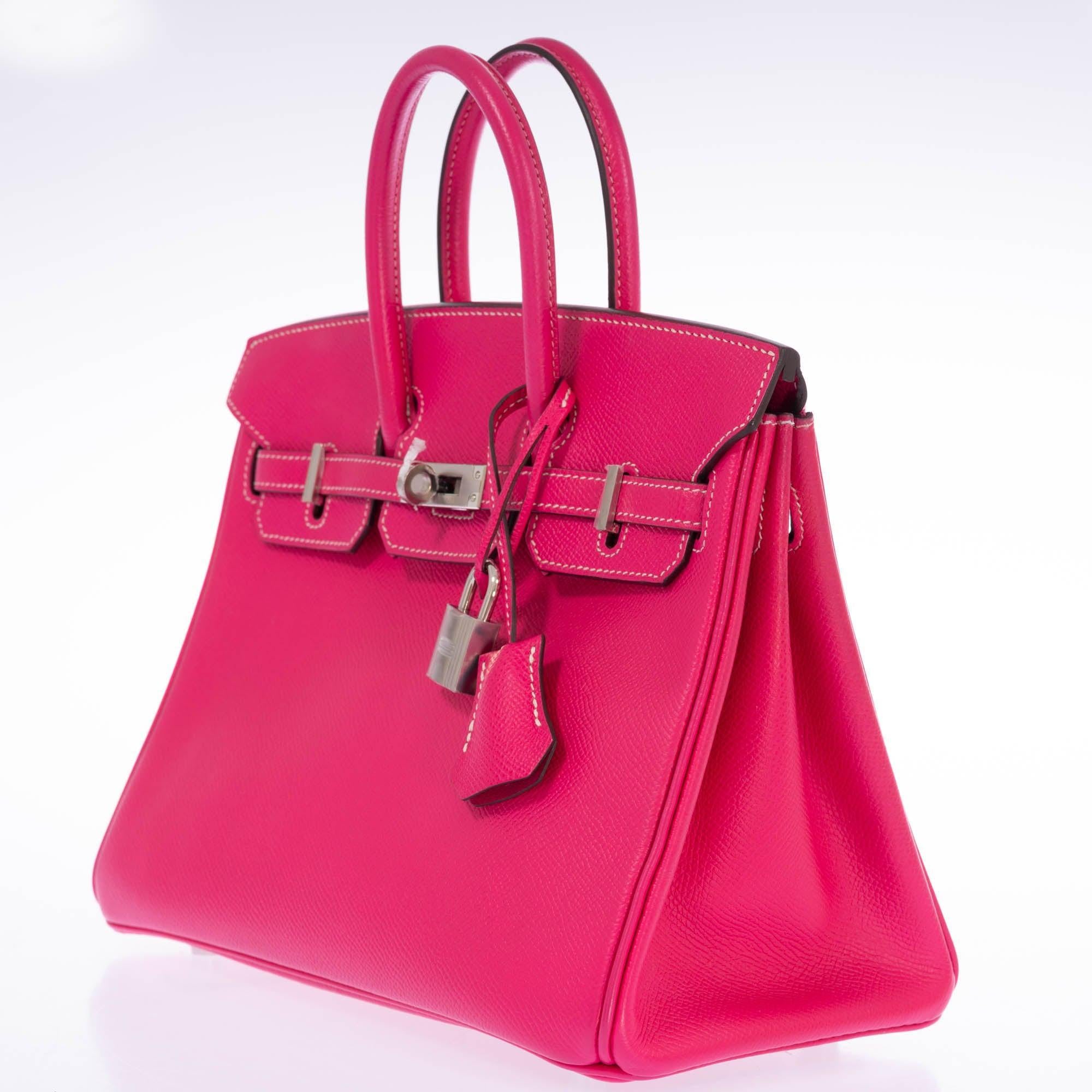 Hermès Birkin 25 Rose Tyrien Epsom Palladium Hardware