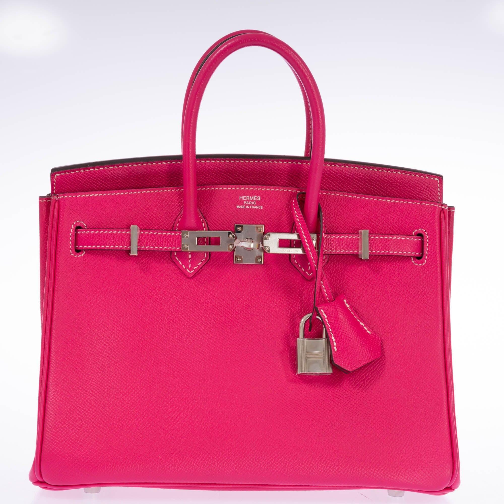 Hermès Birkin 25 Rose Tyrien Epsom Palladium Hardware