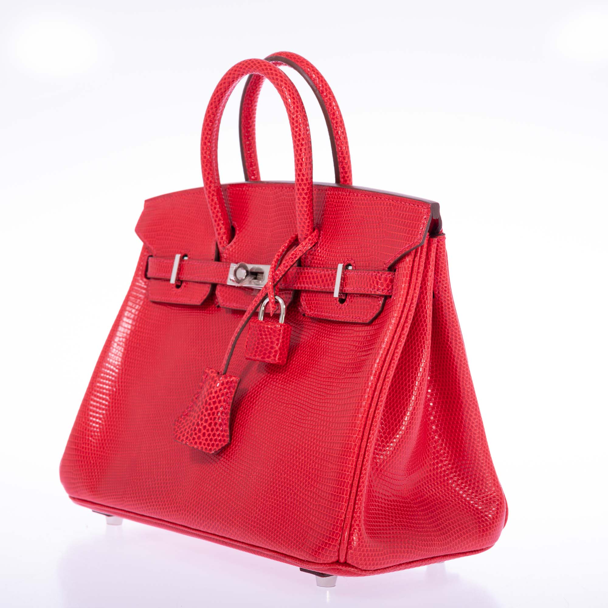 Hermès Birkin 25 Rouge Exotique Nilo Lizard Palladium Hardware