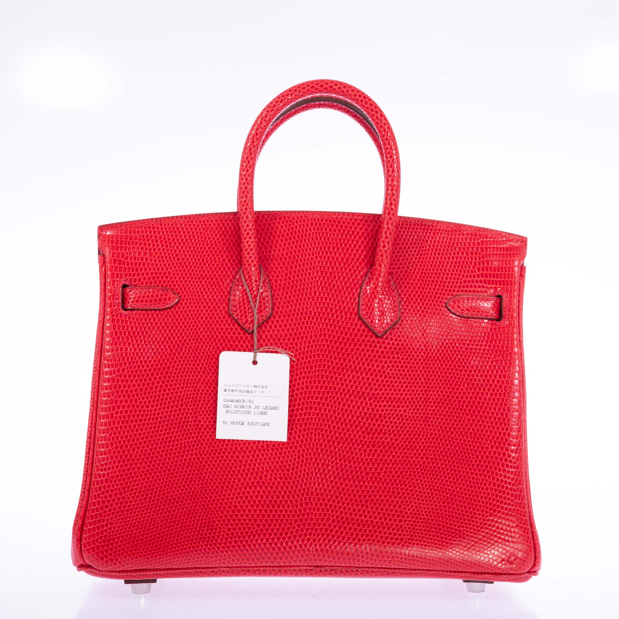 Hermès Birkin 25 Rouge Exotique Nilo Lizard Palladium Hardware