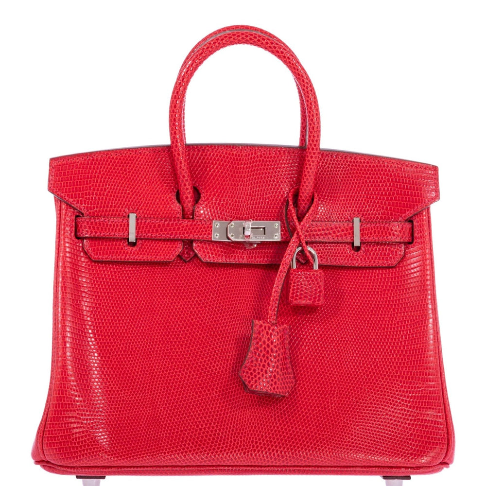 Hermès Birkin 25 Rouge Exotique Nilo Lizard Palladium Hardware
