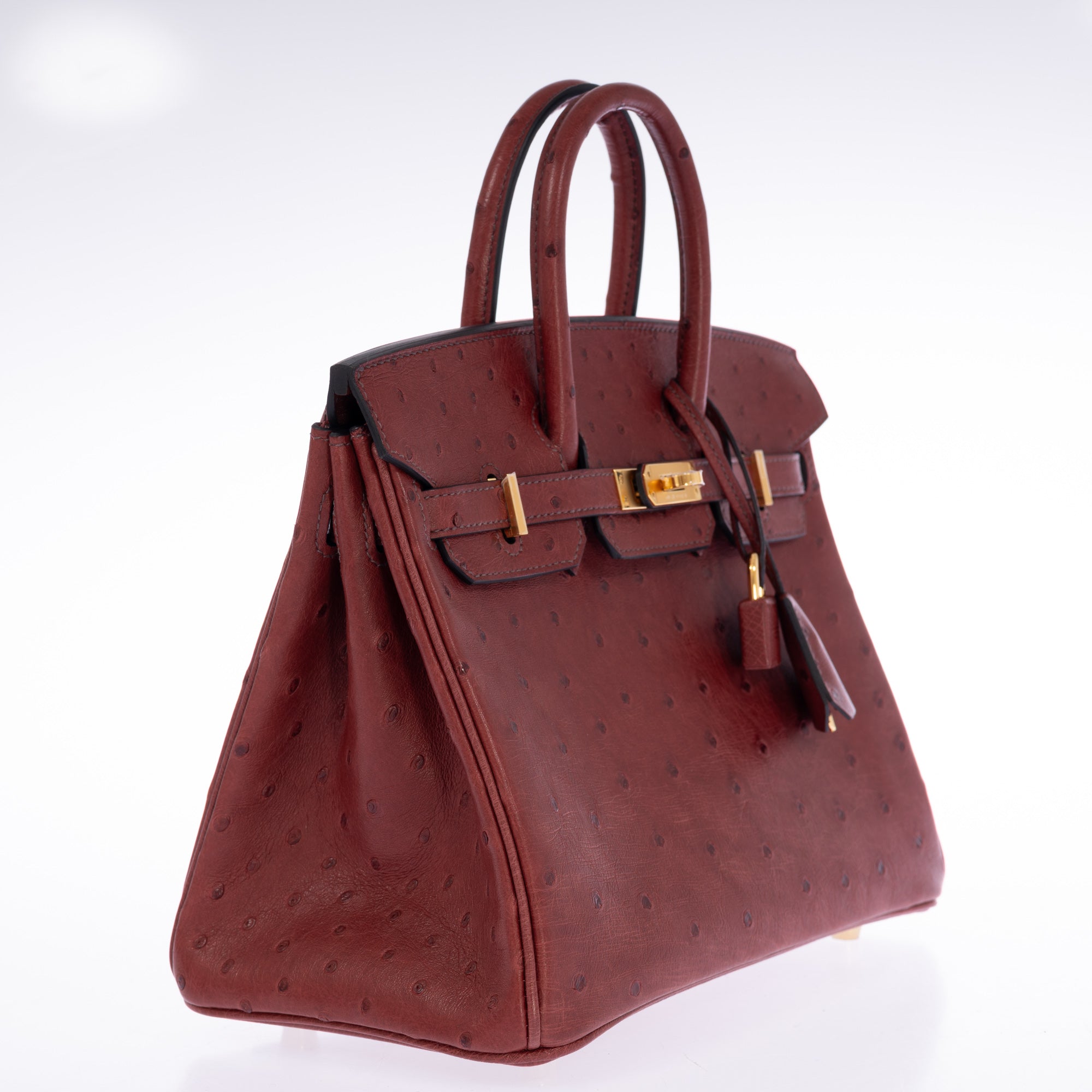 Hermès Birkin 25 Rouge H Ostrich Retourné Gold Hardware