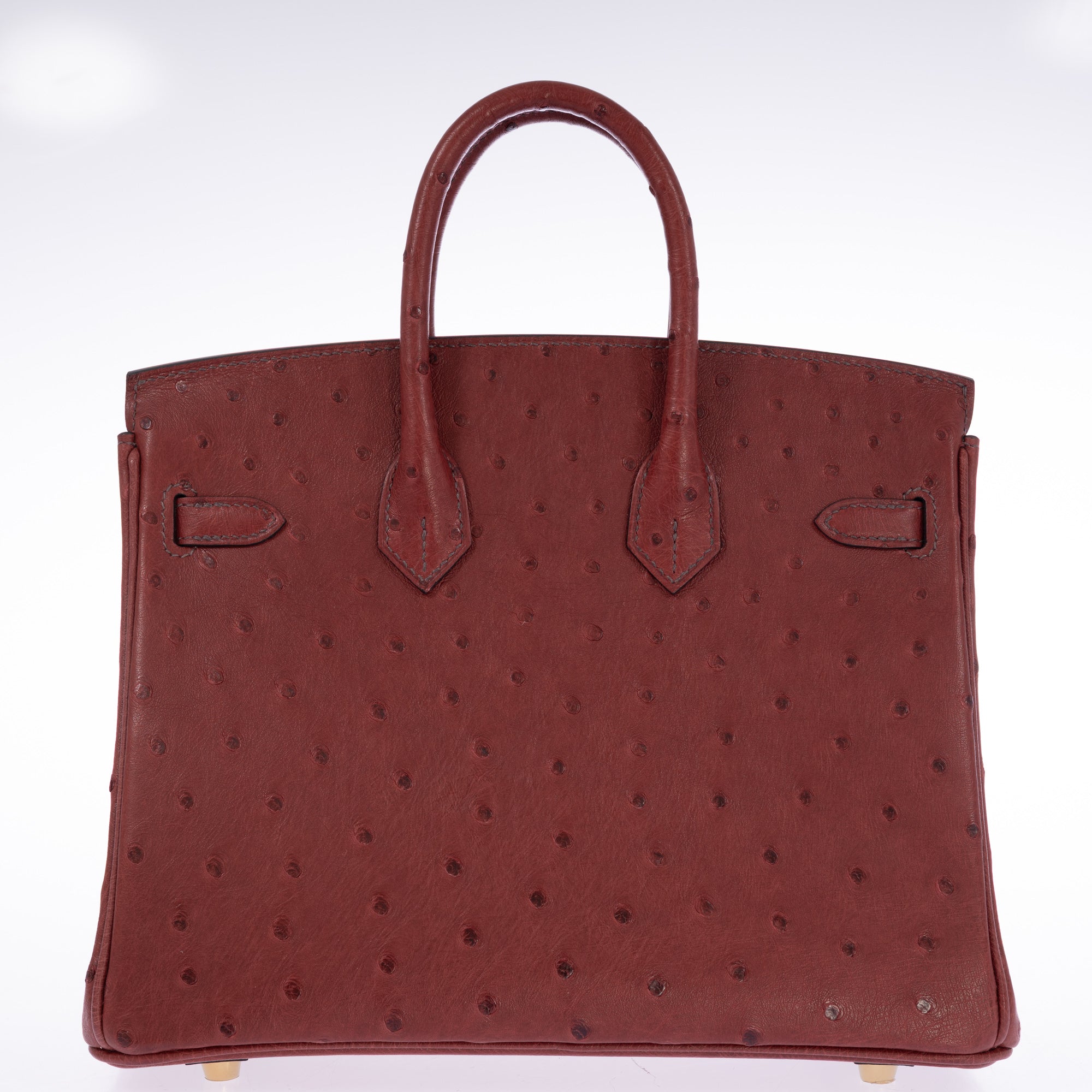 Hermès Birkin 25 Rouge H Ostrich Retourné Gold Hardware