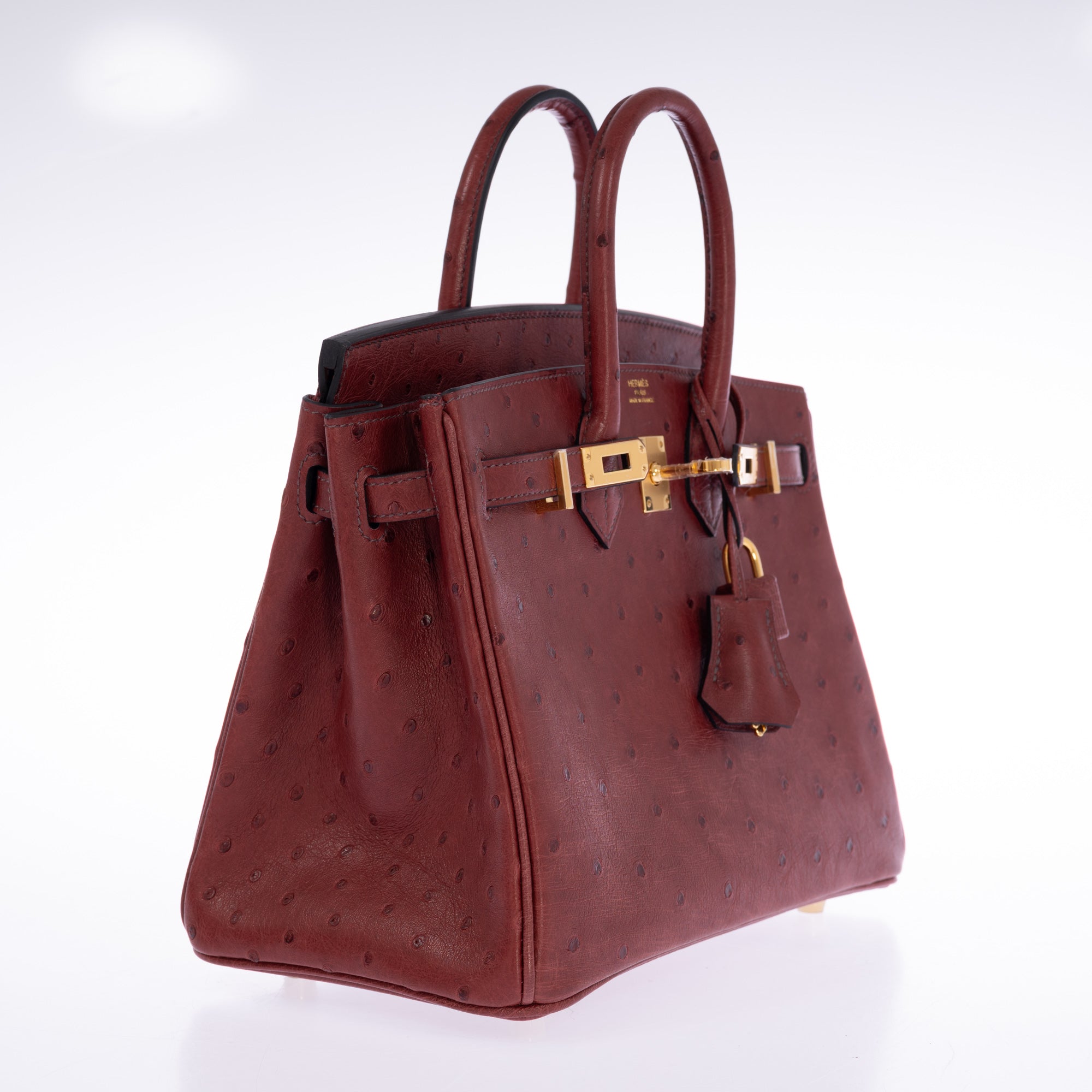 Hermès Birkin 25 Rouge H Ostrich Retourné Gold Hardware