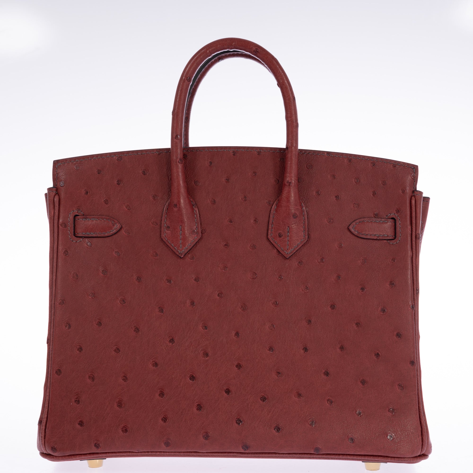 Hermès Birkin 25 Rouge H Ostrich Retourné Gold Hardware
