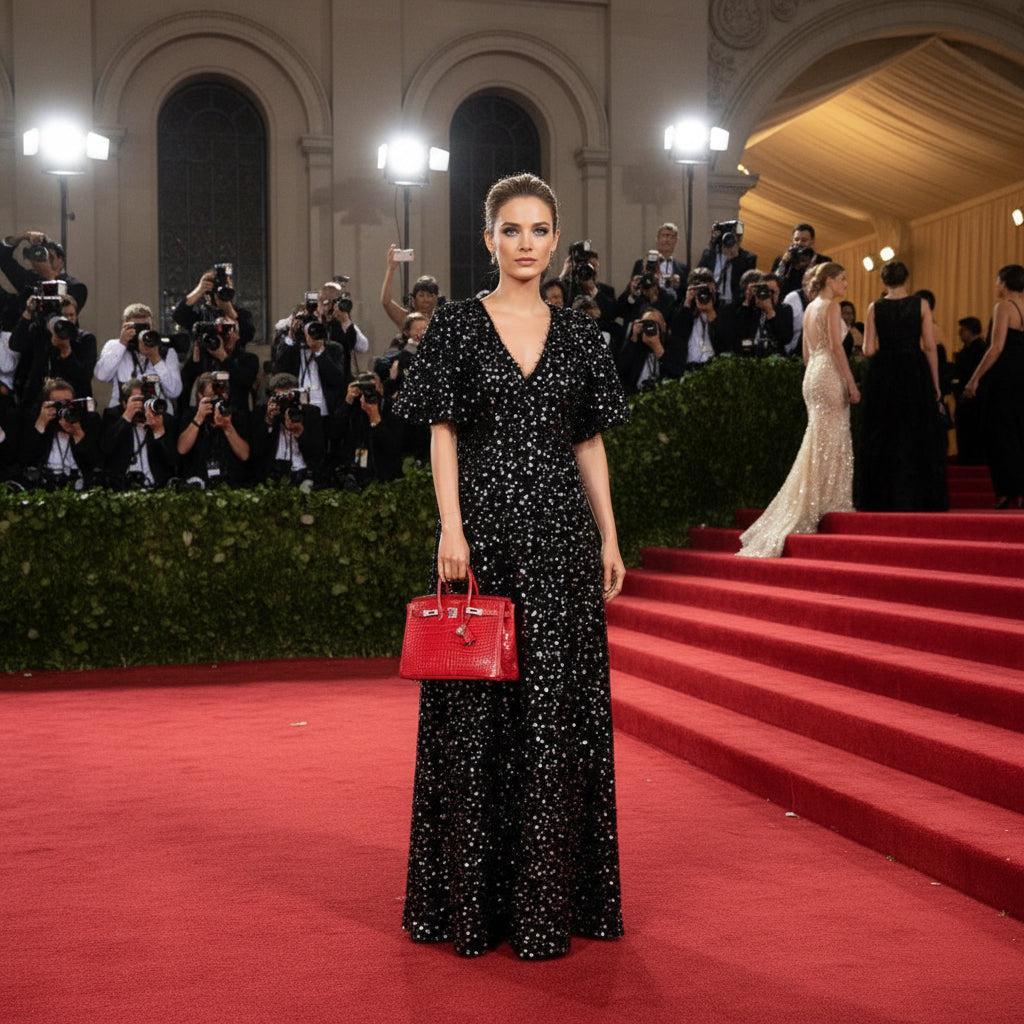 Hermès Birkin 25 Rouge de Coeur Shiny Porosus Crocodile 18K White Gold Hardware & Diamonds