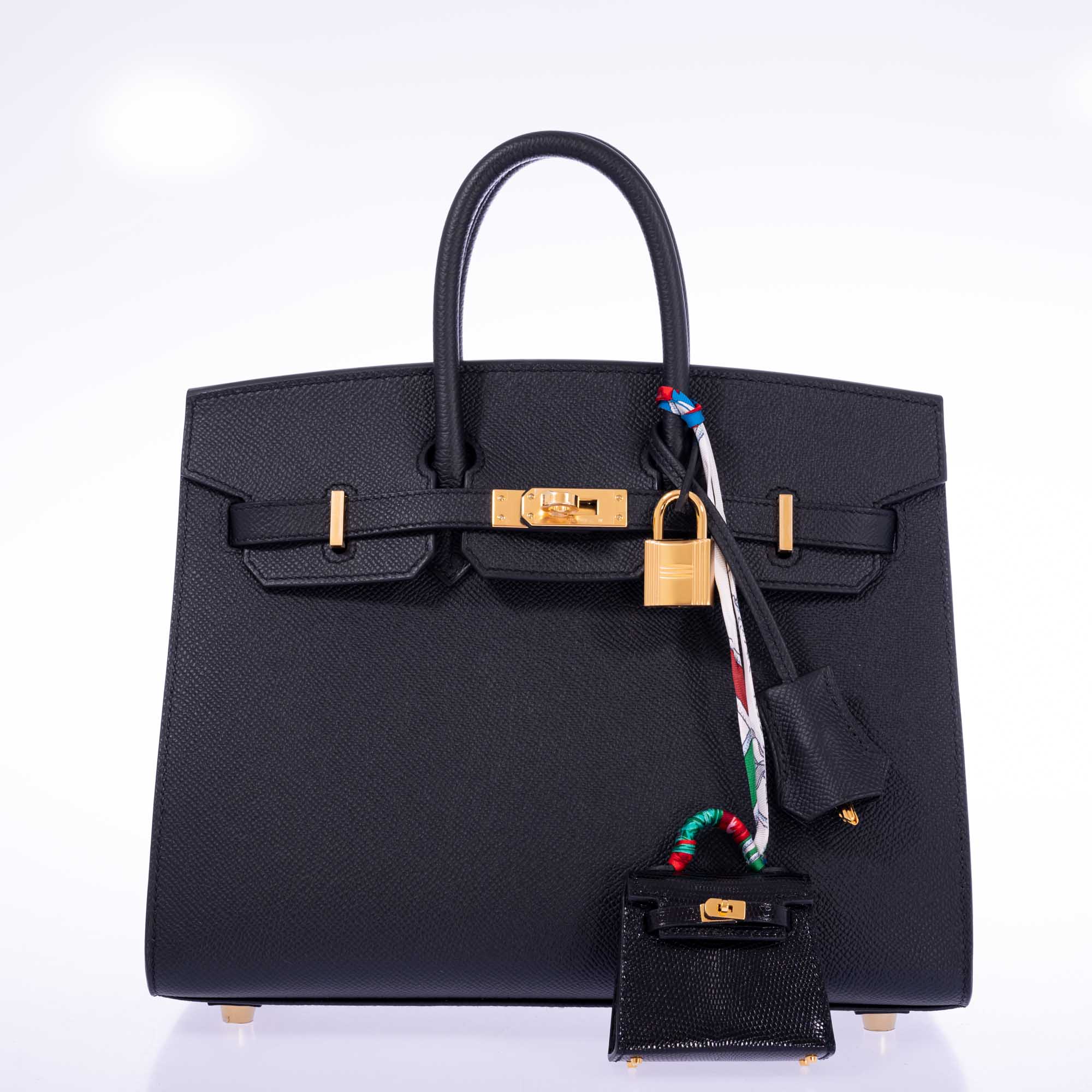 Hermès Birkin 25 Sellier Black Epsom Gold Hardware