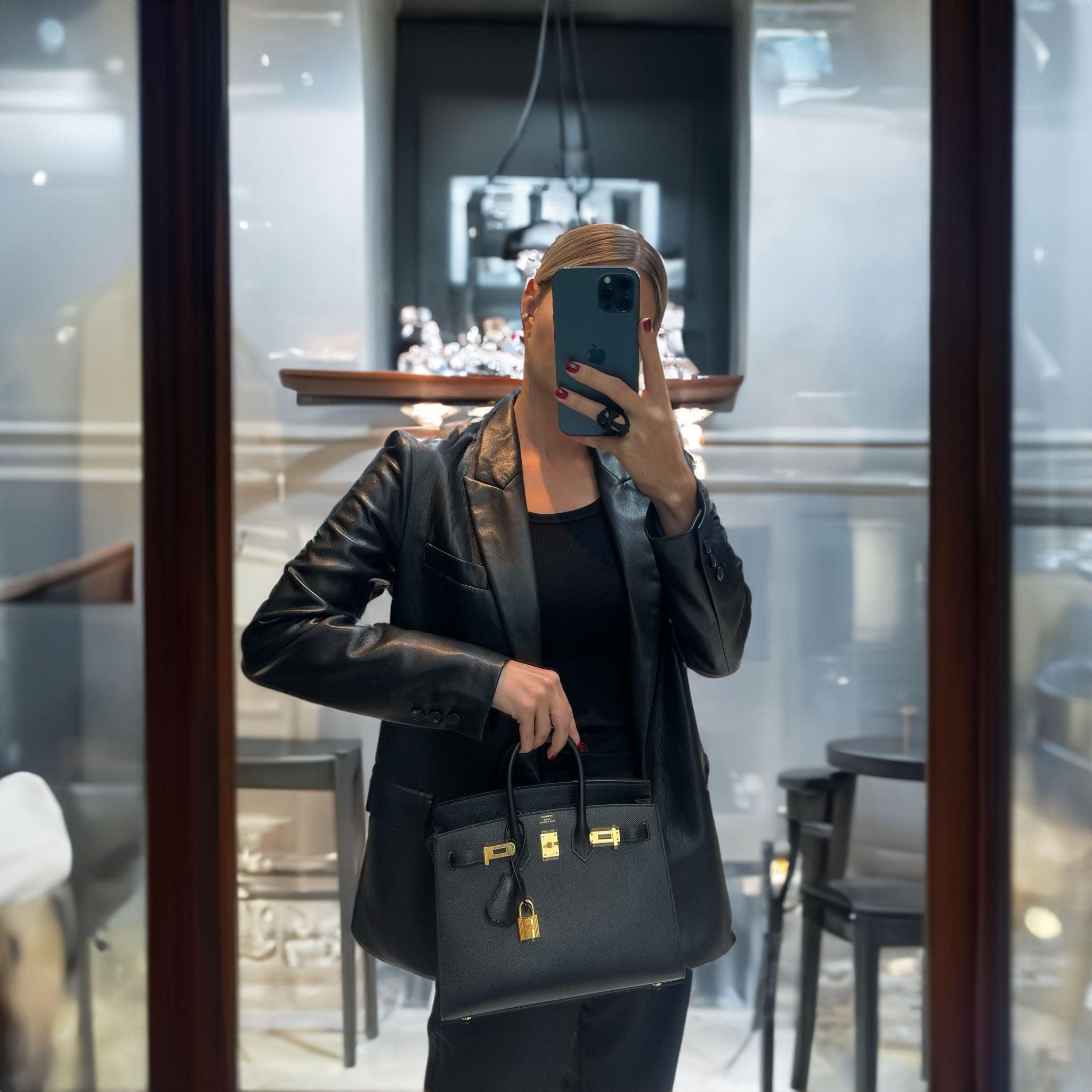 Hermès Birkin 25 Sellier Black Epsom Gold Hardware