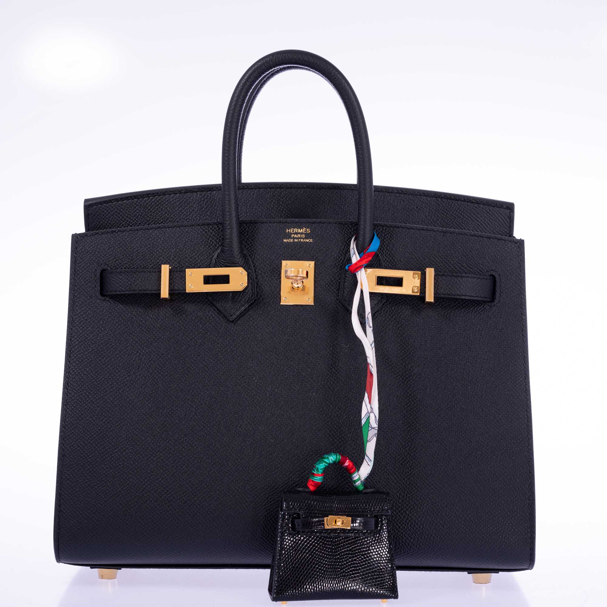 Hermès Birkin 25 Sellier Black Epsom Gold Hardware