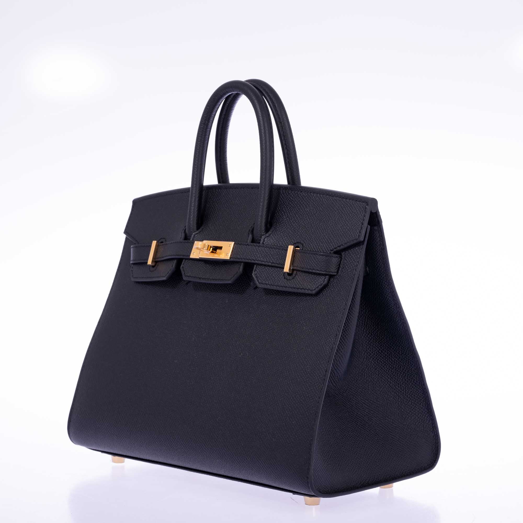 Hermès Birkin 25 Sellier Black Epsom Gold Hardware