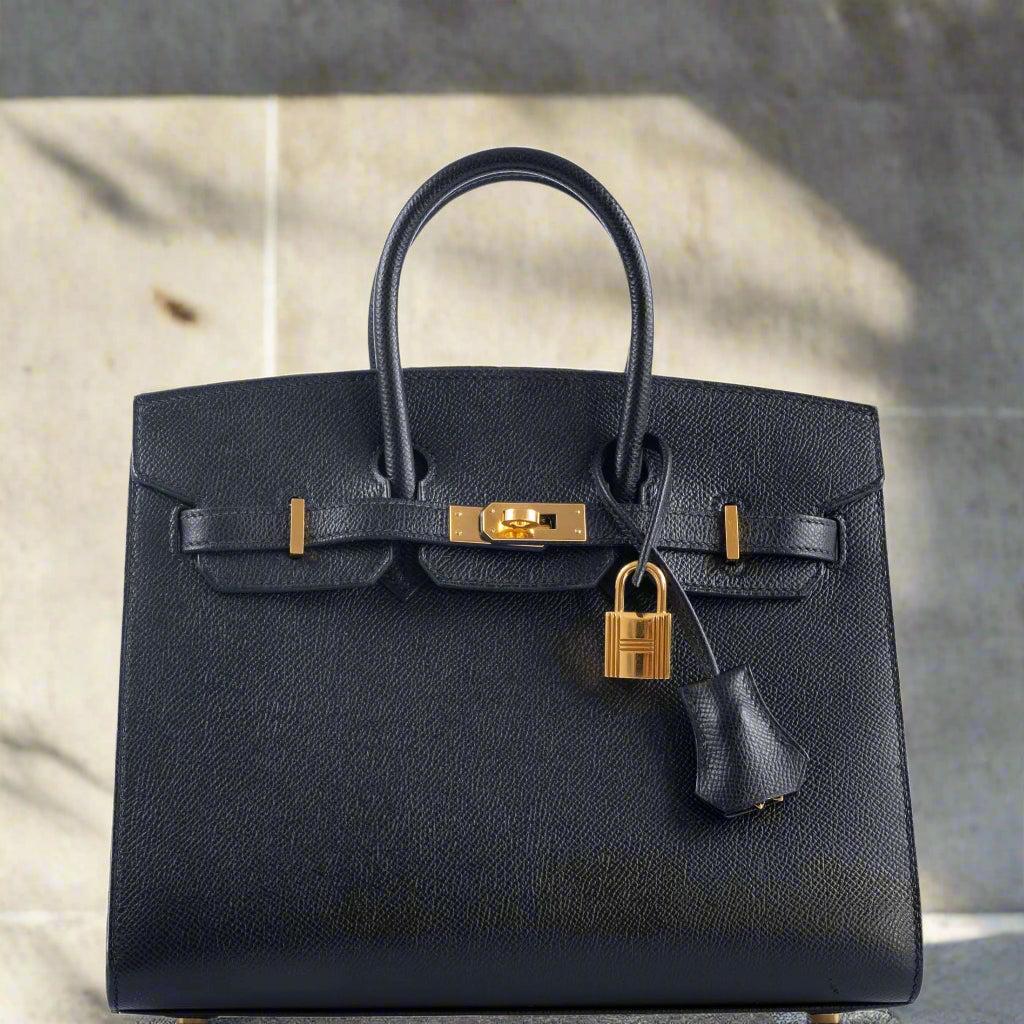 Hermès Birkin 25 Sellier Black Epsom Gold Hardware