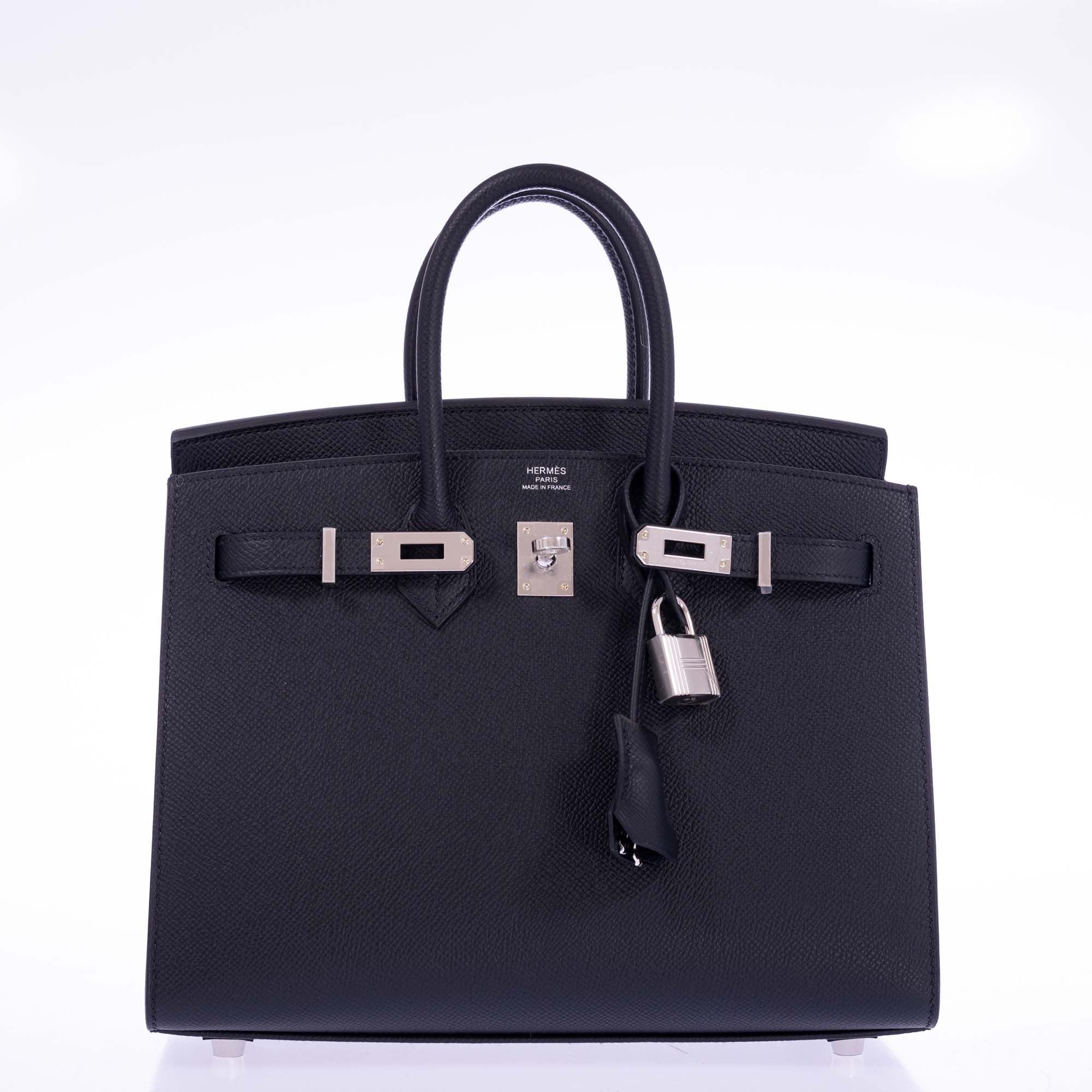 Hermès Birkin 25 Sellier Black Epsom Palladium Hardware