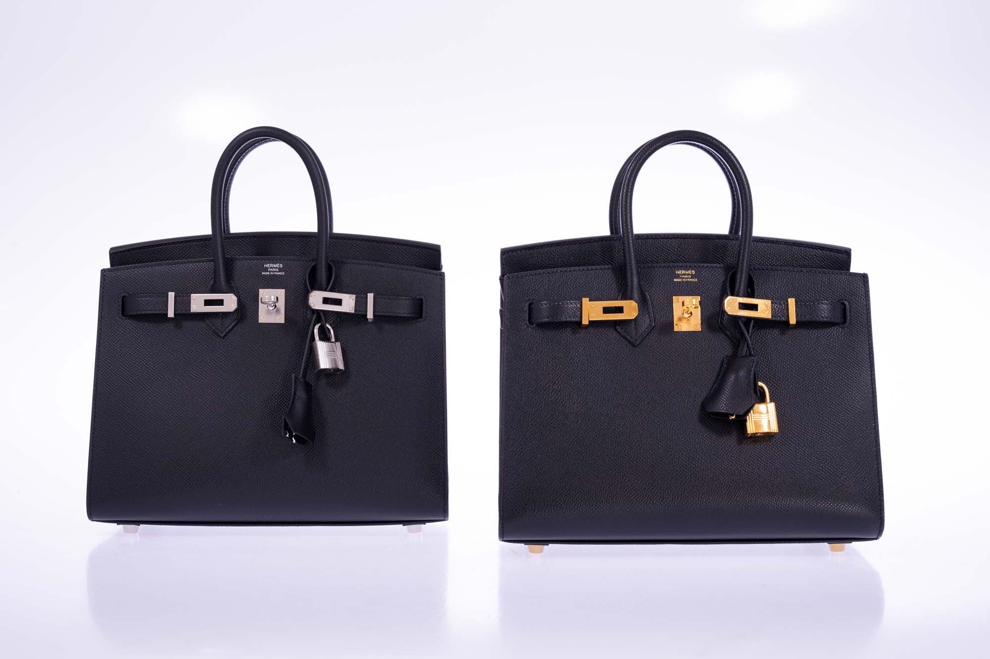 Hermès Birkin 25 Sellier Black Epsom Palladium Hardware