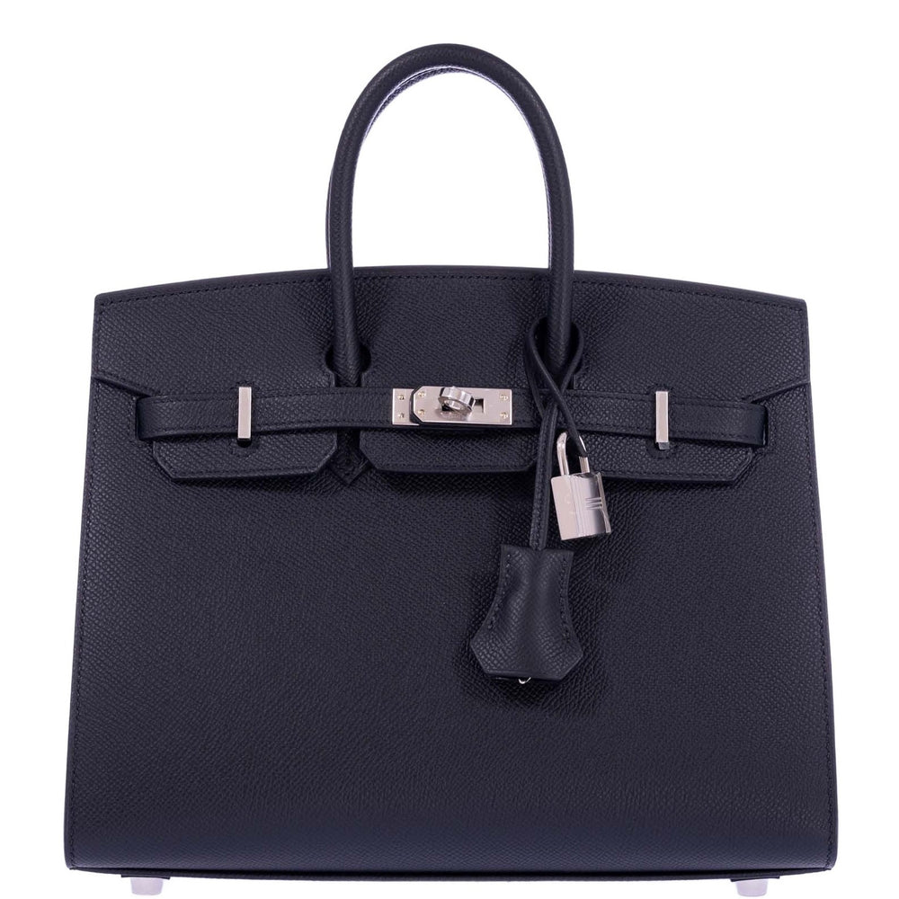 Hermès Birkin 25 Sellier Black Epsom Palladium Hardware