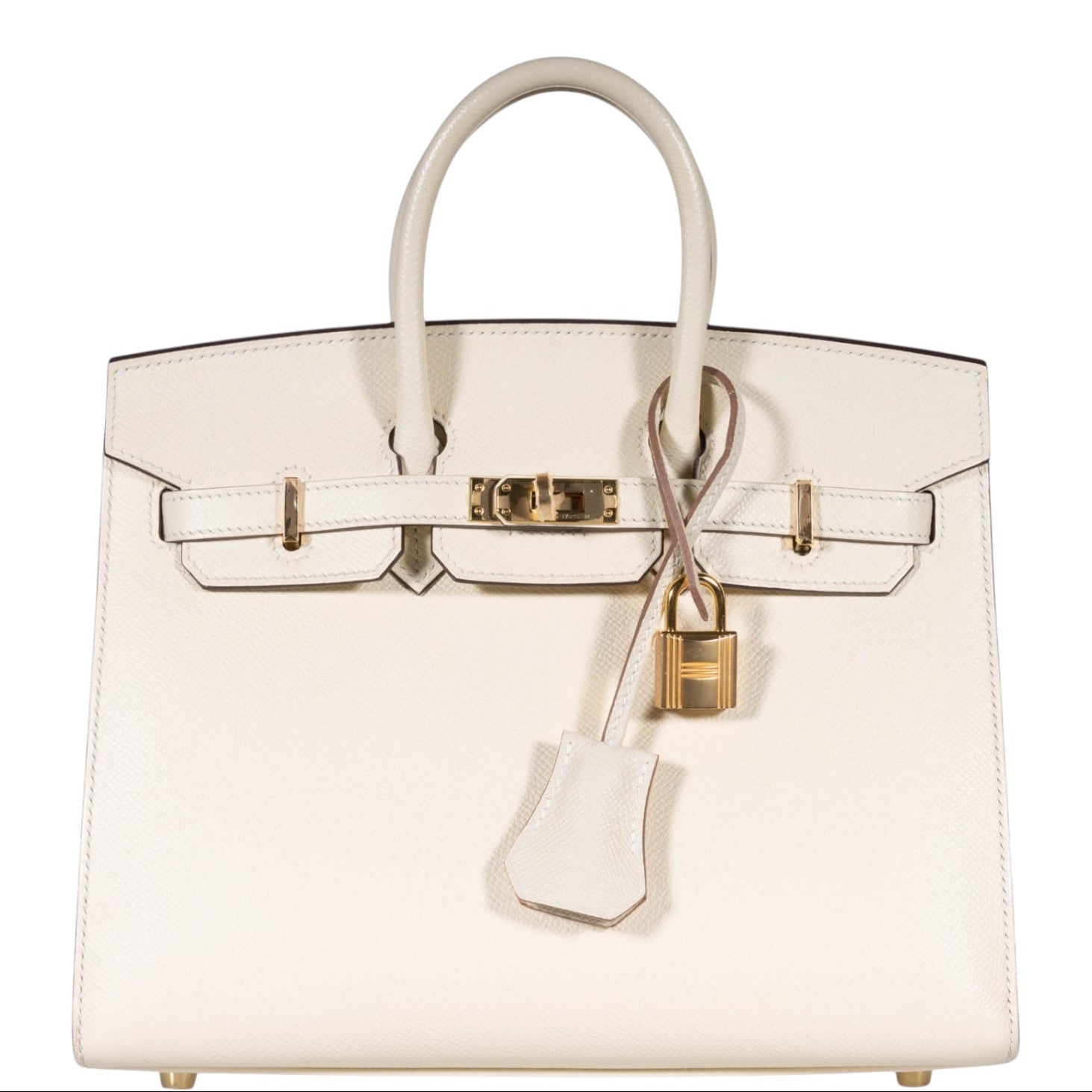 Hermès Birkin 25 Sellier Craie Epsom Gold Hardware