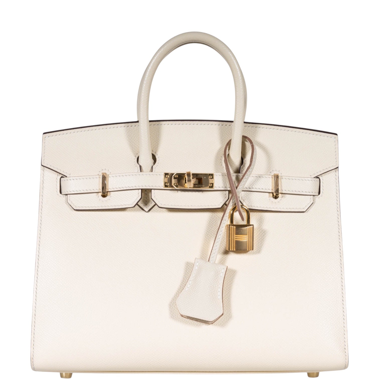 Hermès Birkin 25 Sellier Craie Epsom Gold Hardware