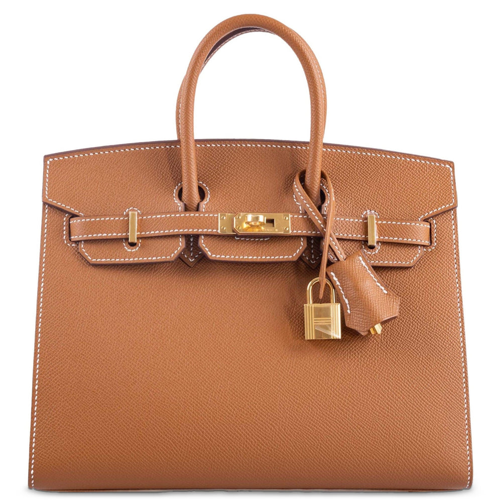 Hermès Birkin 25 Sellier Gold Epsom Gold Hardware, front view