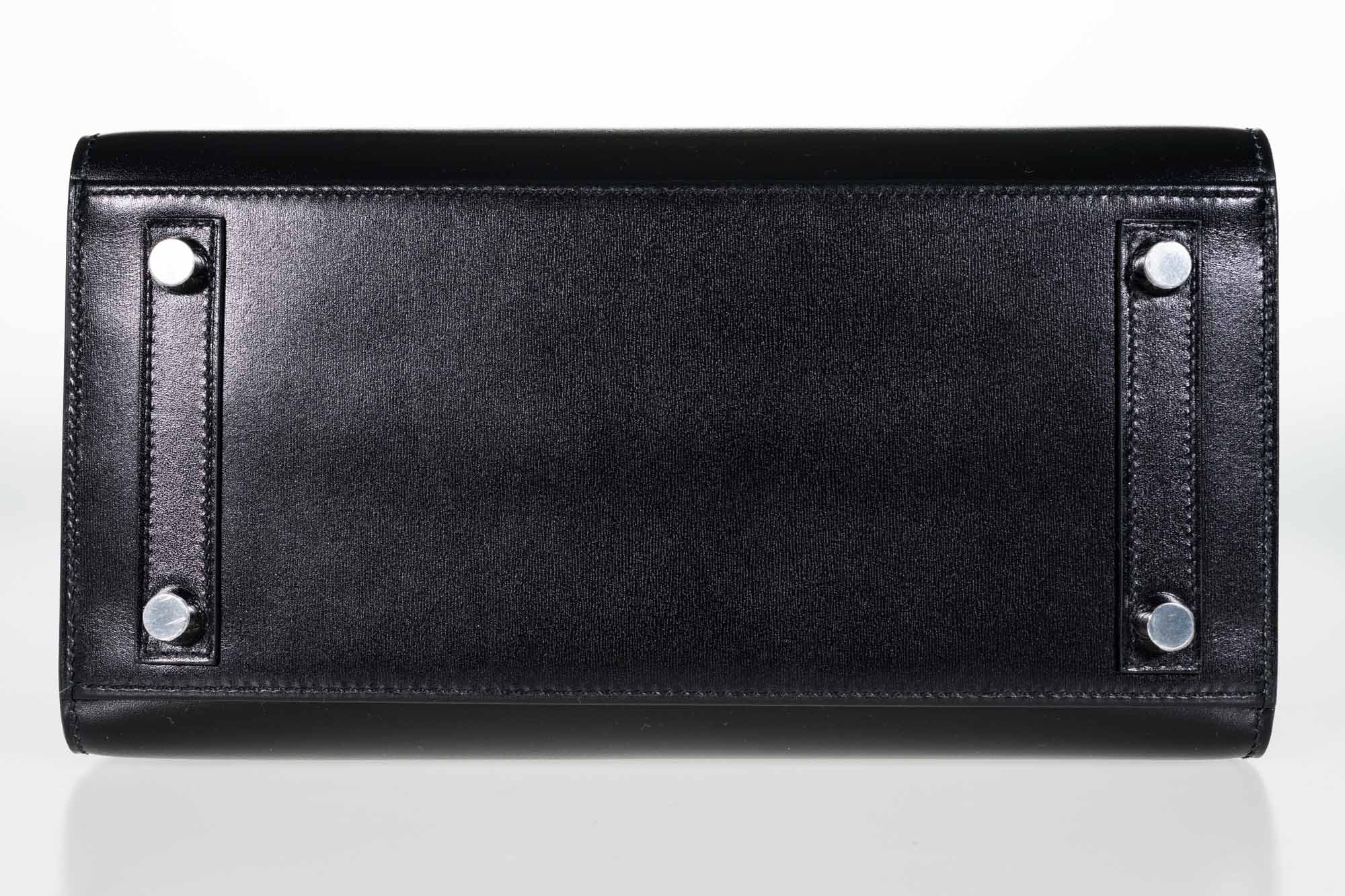 Hermès Birkin 25 Sellier Noir Box Calf Gold Hardware