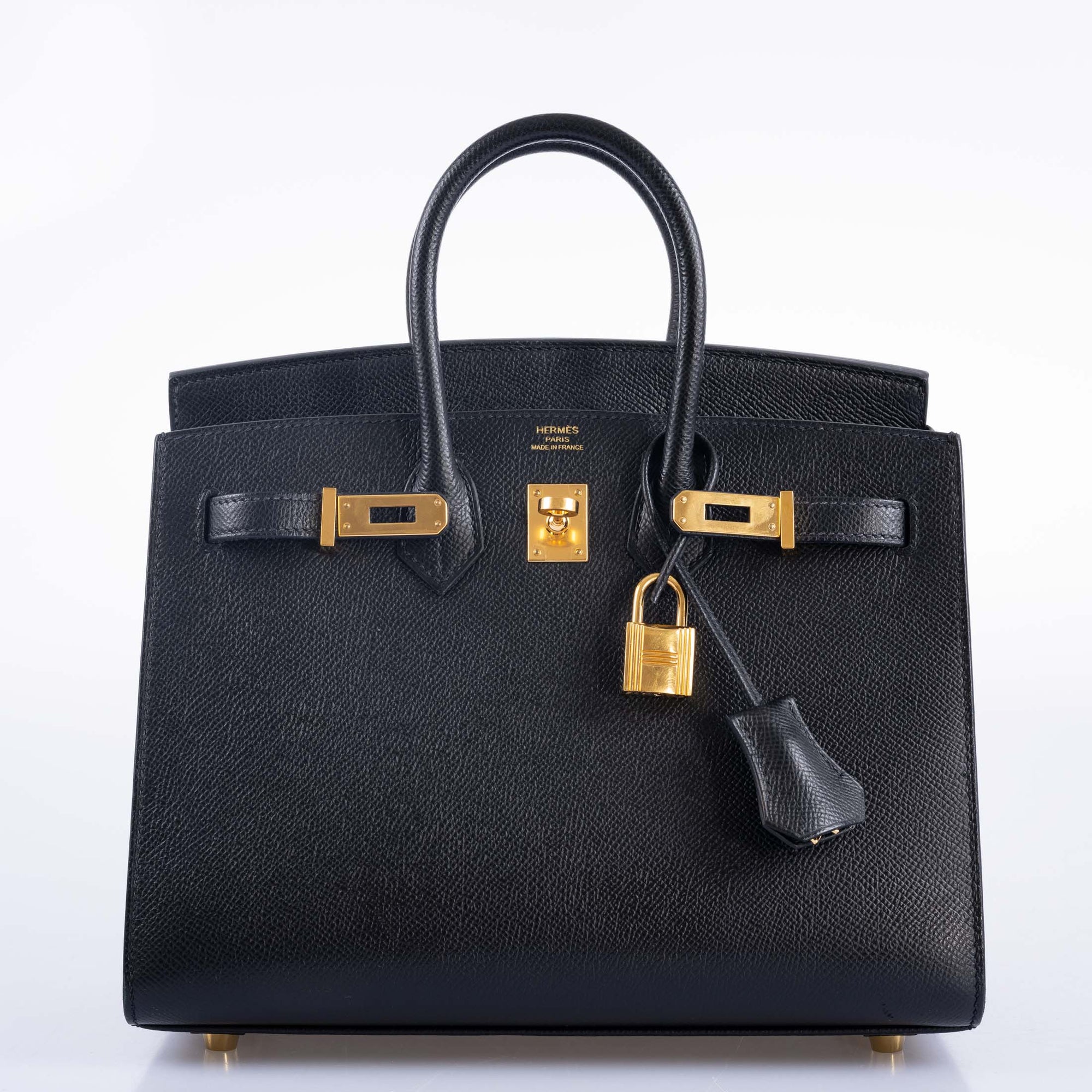 Hermès Birkin 25 Sellier Noir Epsom Gold Hardware