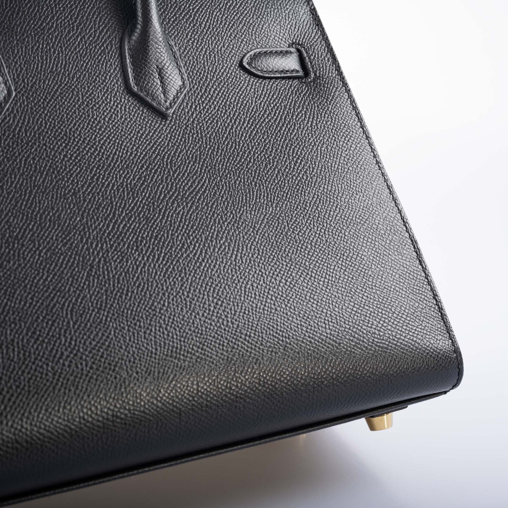 Hermès Birkin 25 Sellier Noir Epsom Gold Hardware