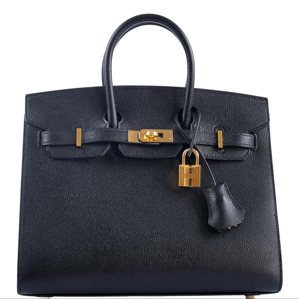 Hermès Birkin 25 Sellier Noir Epsom Gold Hardware