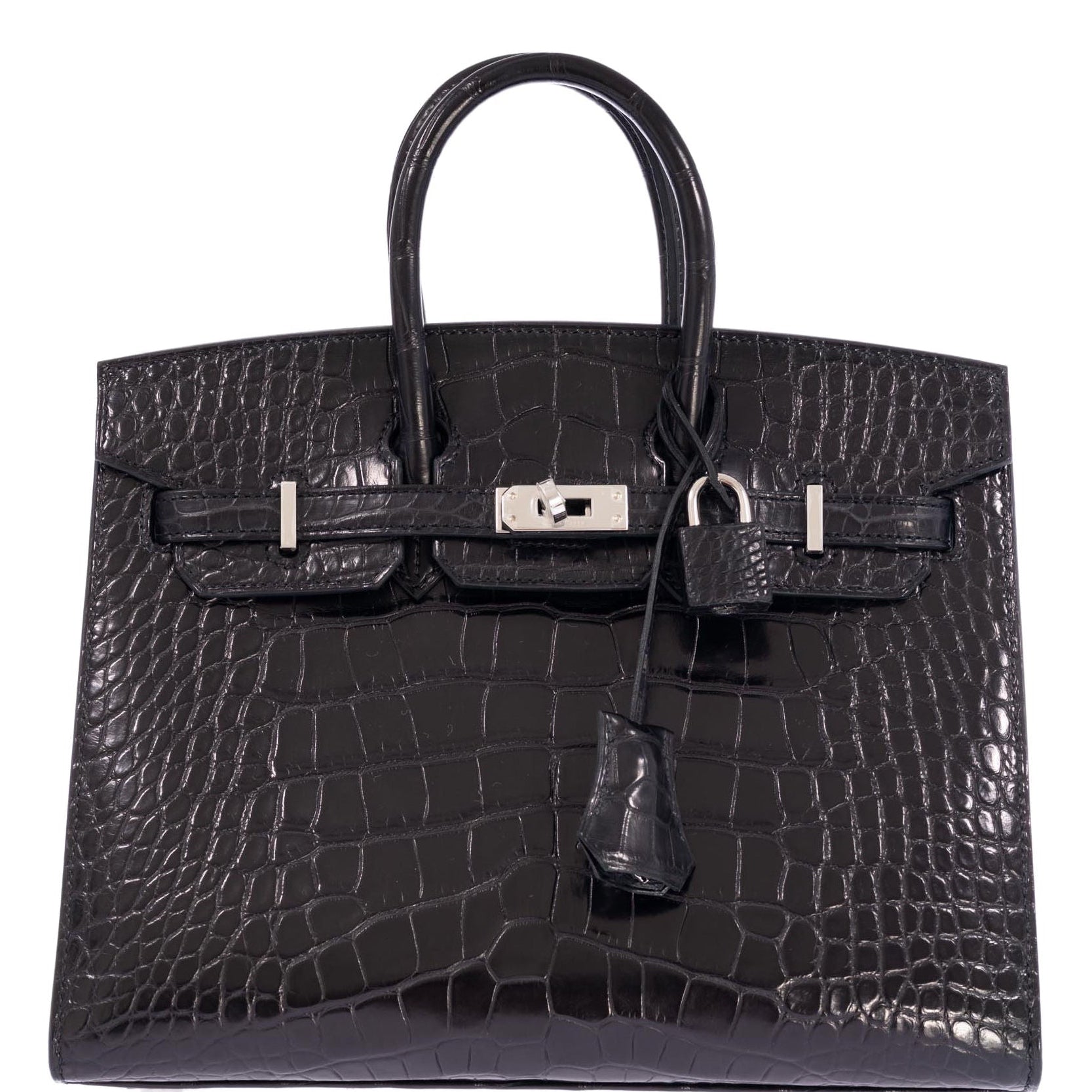 Hermès Birkin 25 Sellier Noir Matte Alligator Palladium Hardware