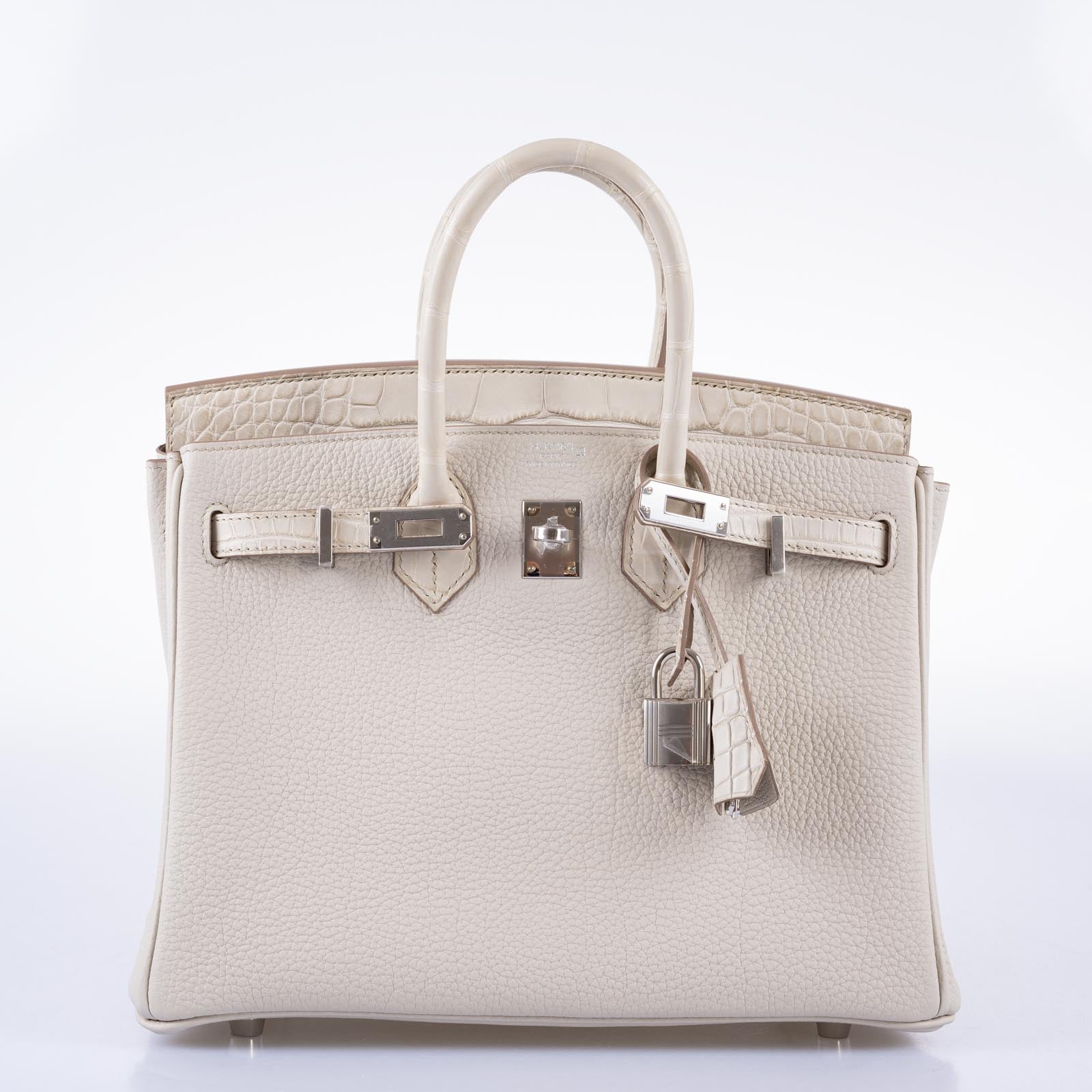 Hermès Birkin 25 Touch Beton Togo/Matte Alligator Mississippiensis Palladium Hardware