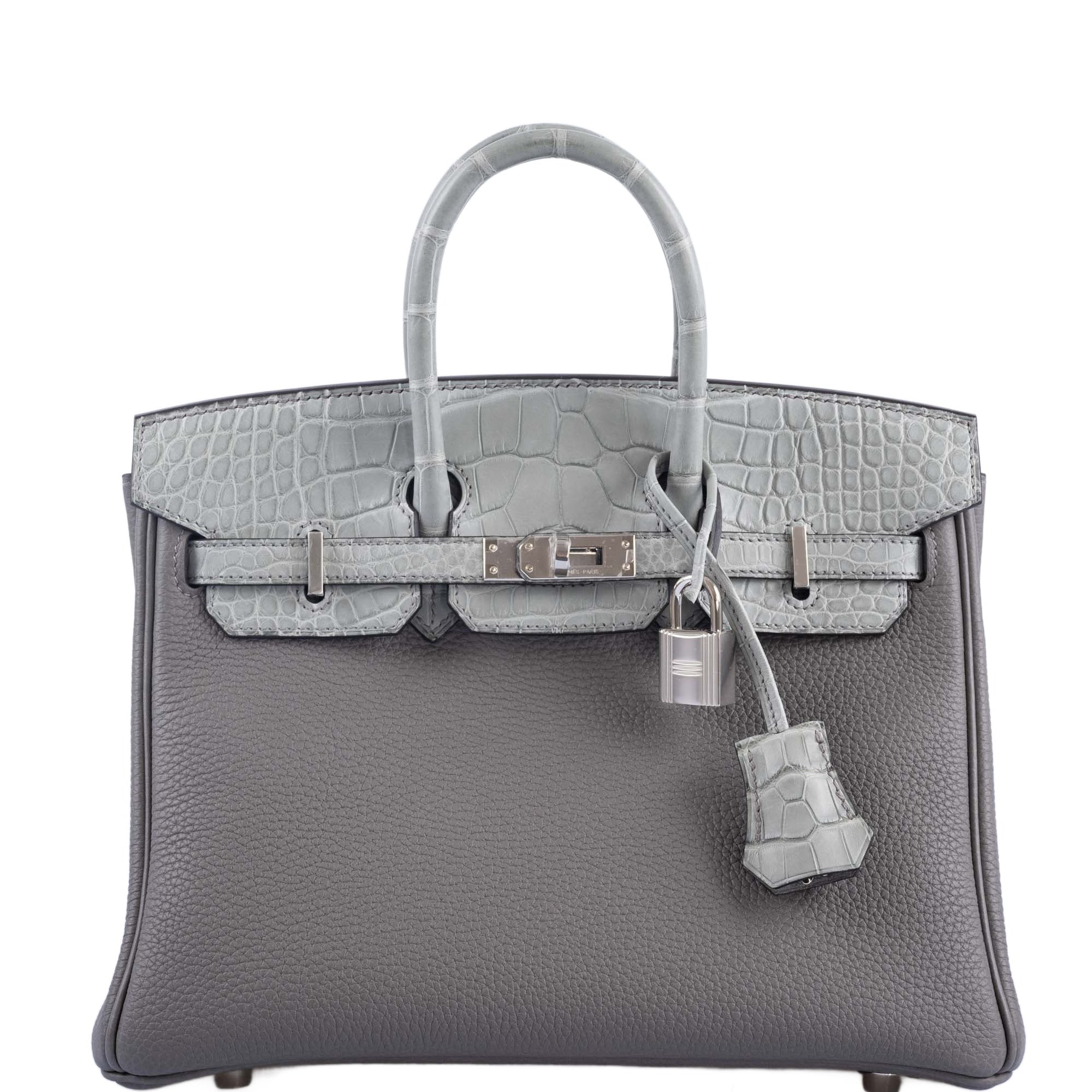 ✨クリスマスセール⤵️✨エルメス　極美品　未使用級　グレー✨ Hermès Birkin 25 Touch Gris Meyer Togo Gris Cement Matte Alligator