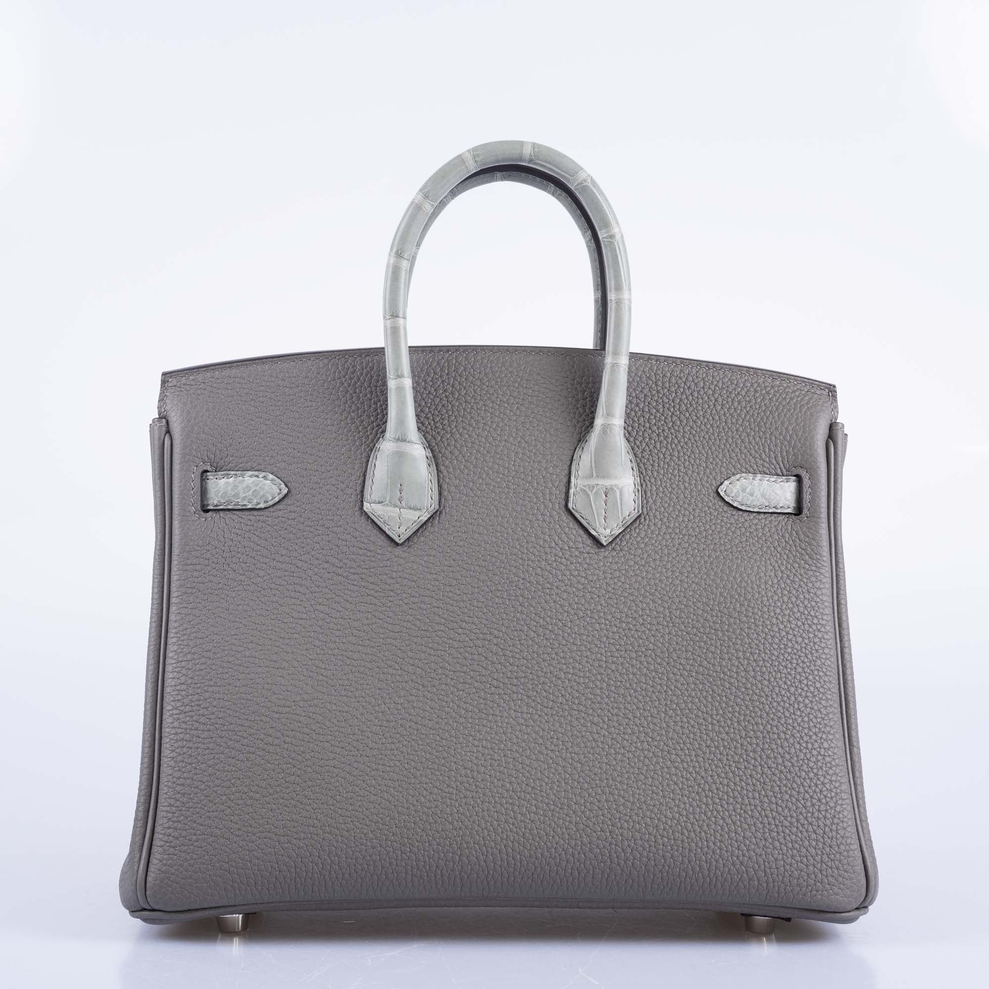 Hermès Birkin 25 Touch Gris Meyer Togo Gris Cement Matte Alligator