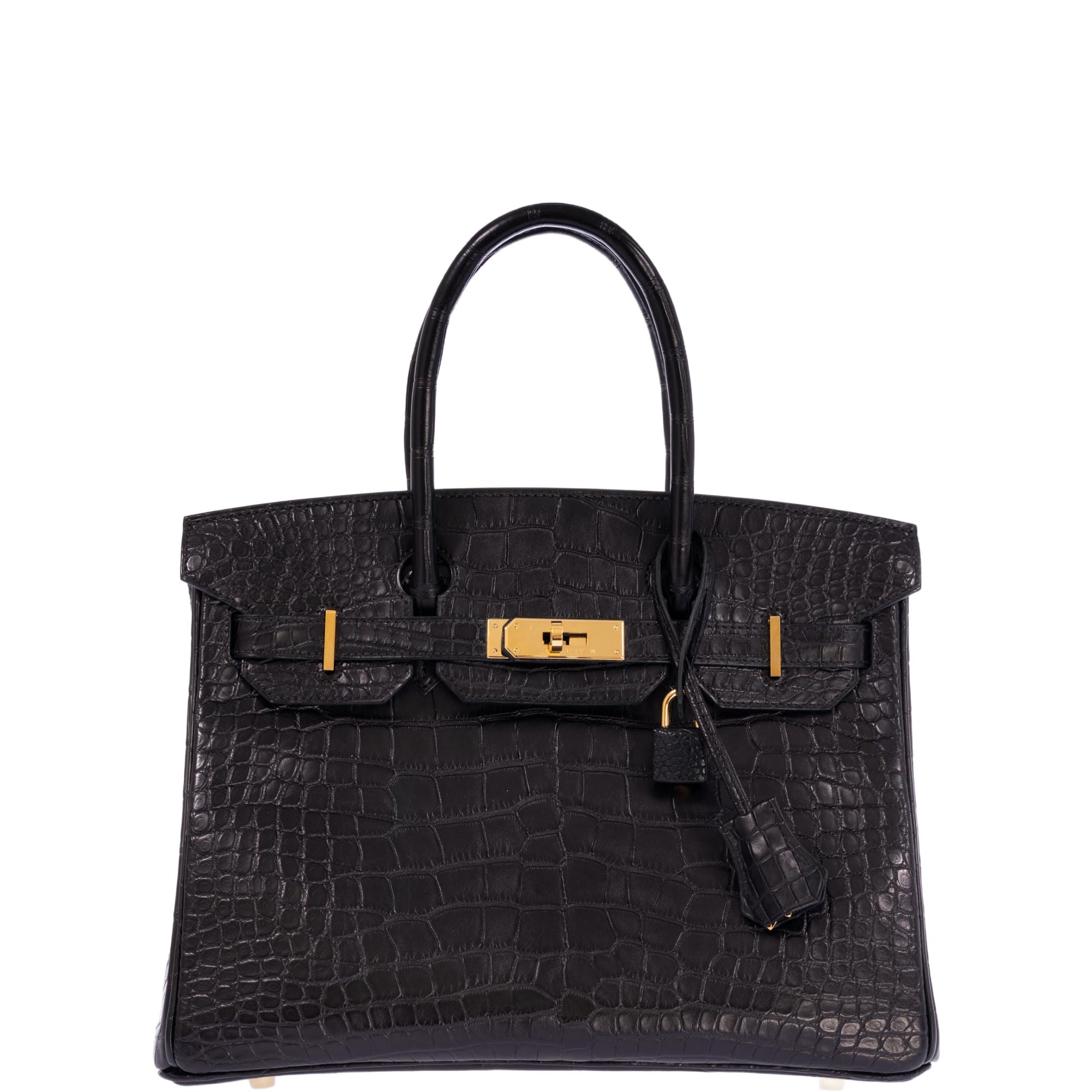Hermès Birkin 30 Black Matte Alligator Gold Hardware