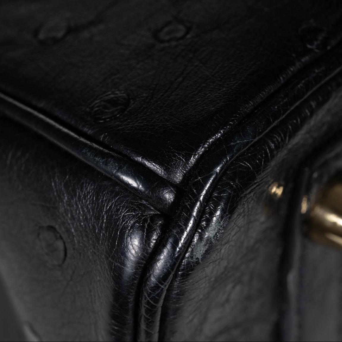 Hermès Birkin 30 Black Ostrich Rose Gold Hardware
