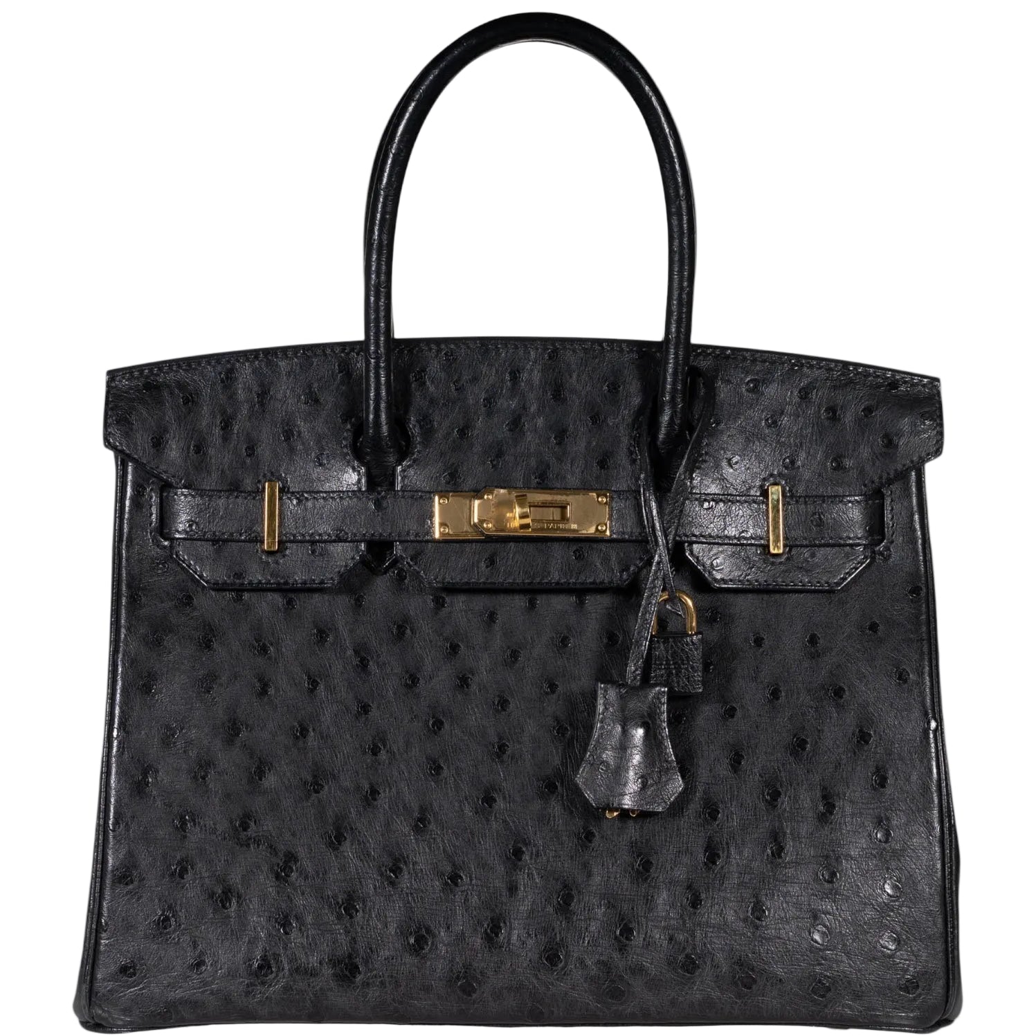 Hermès Birkin 30 Black Ostrich Rose Gold Hardware