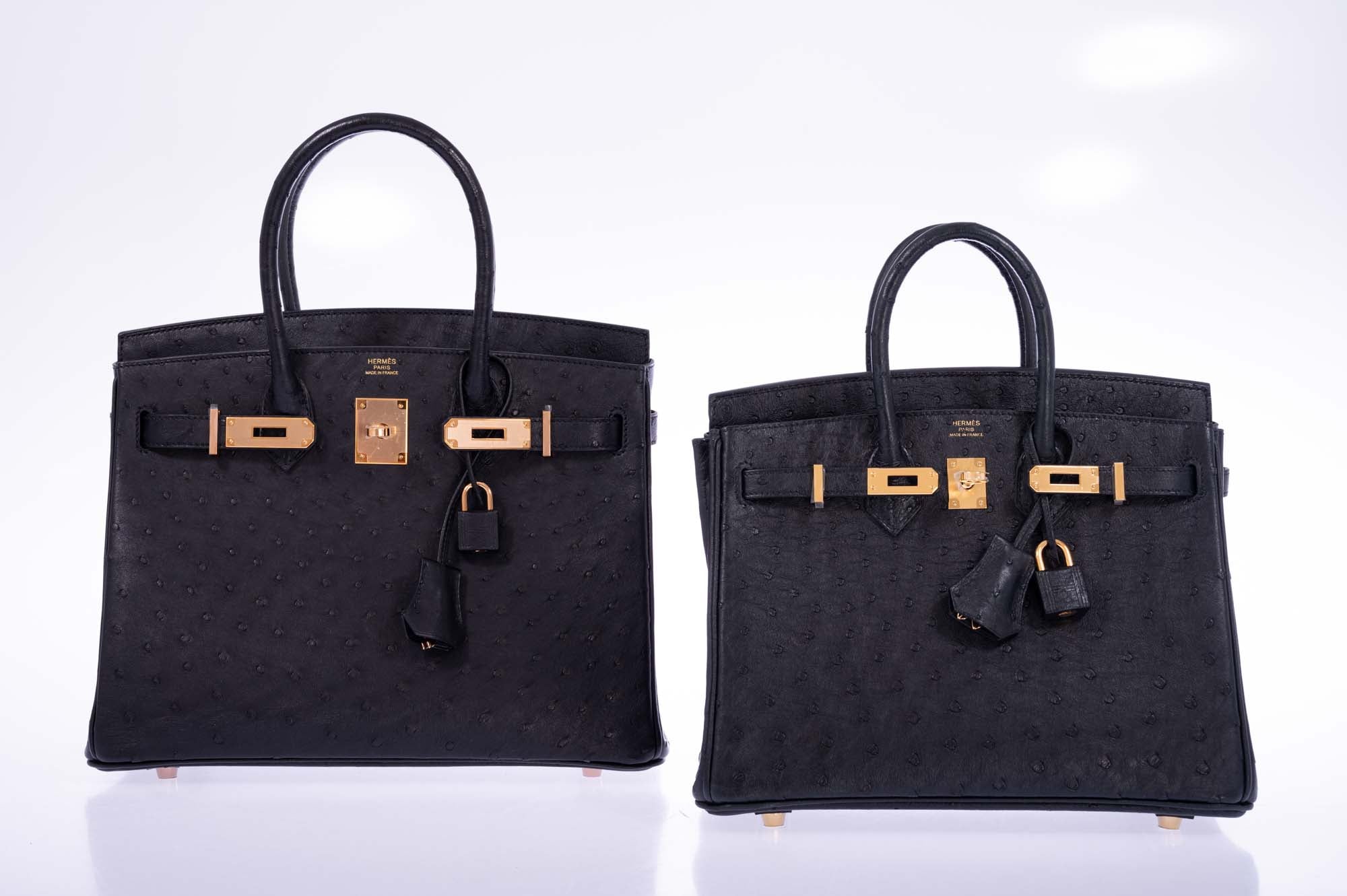 Hermès Birkin 30 Black Ostrich with Rose Gold Hardware