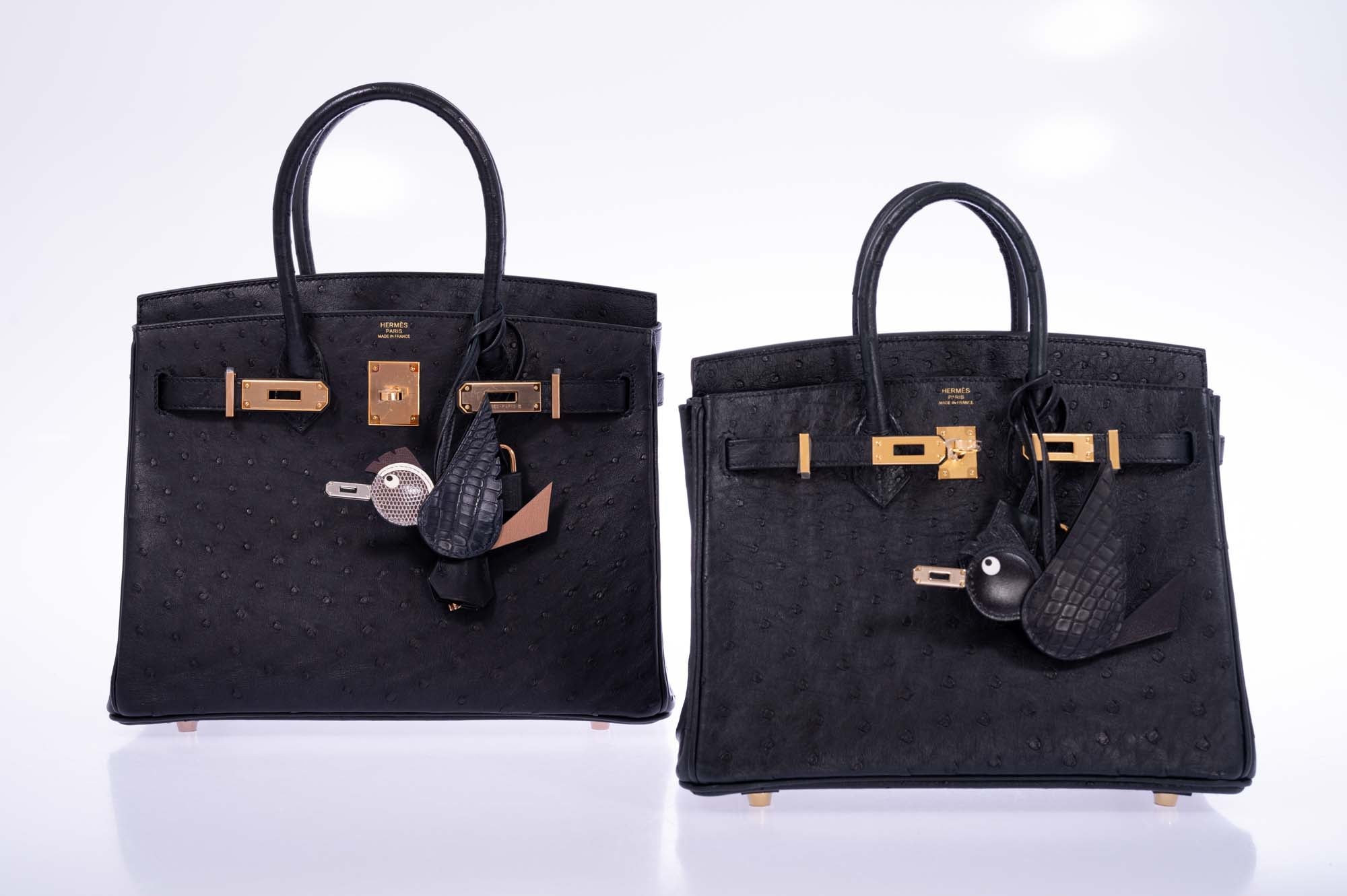 Hermès Birkin 30 Black Ostrich with Rose Gold Hardware