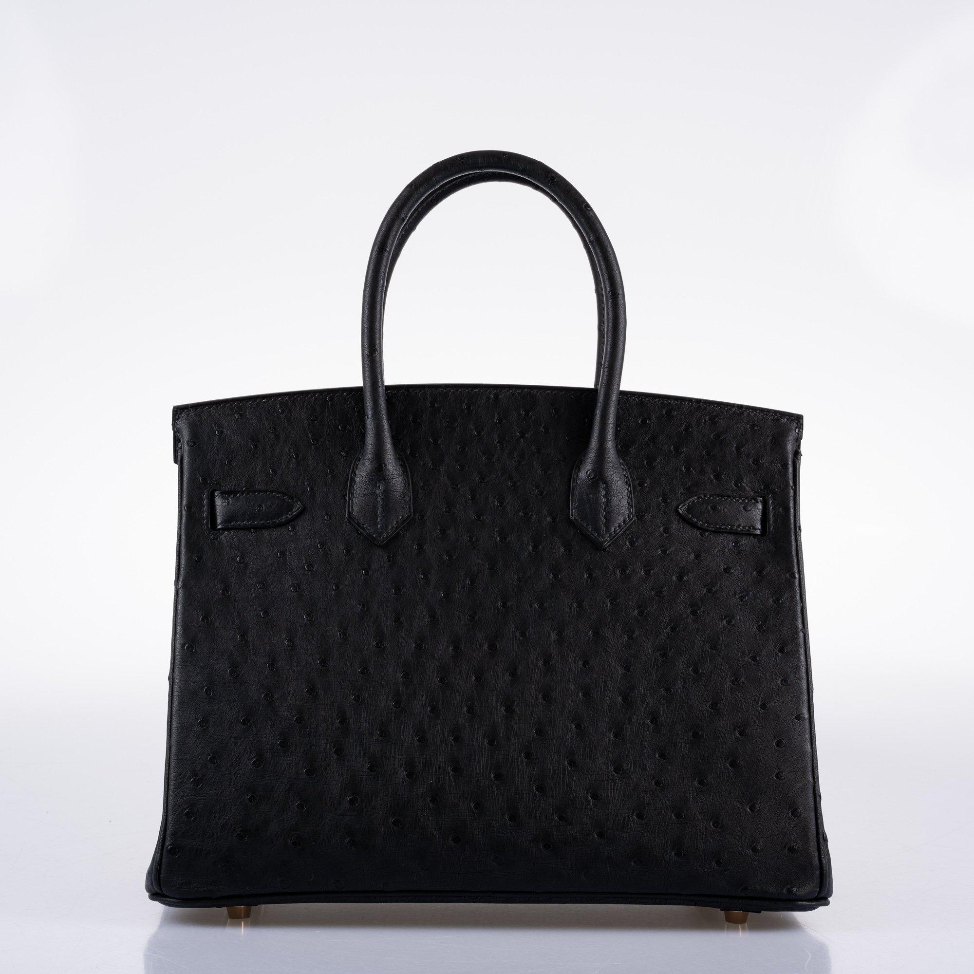 Hermès Birkin 30 Black Ostrich with Rose Gold Hardware