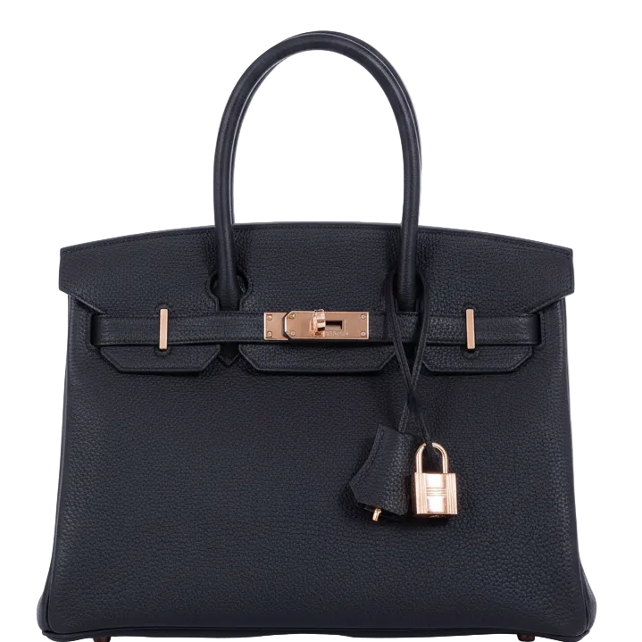 Hermès Birkin 30 Black Togo Rose Gold Hardware