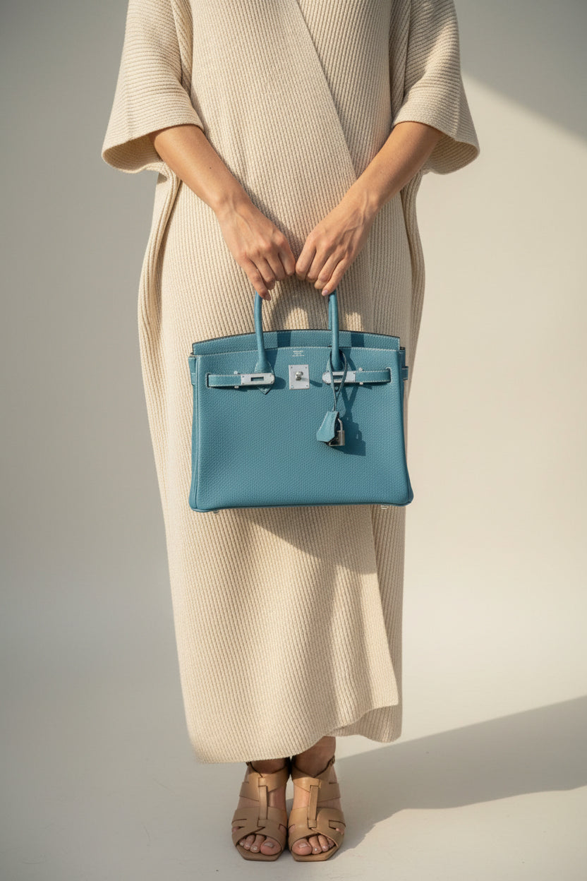 Hermès Birkin 30 Bleu Jean Togo Palladium Hardware