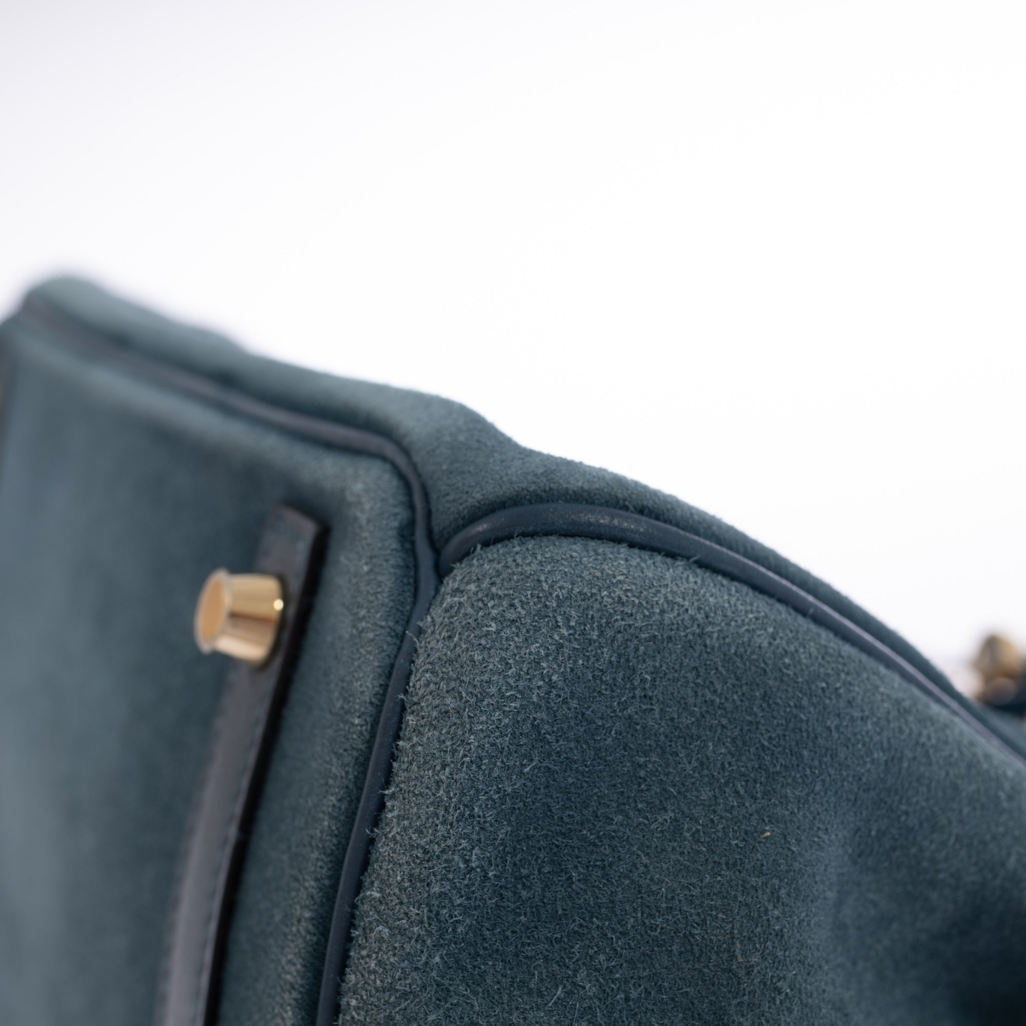 Hermès Birkin 30 Bleu Tempête Grizzly Doblis/Swift Permabrass Hardware
