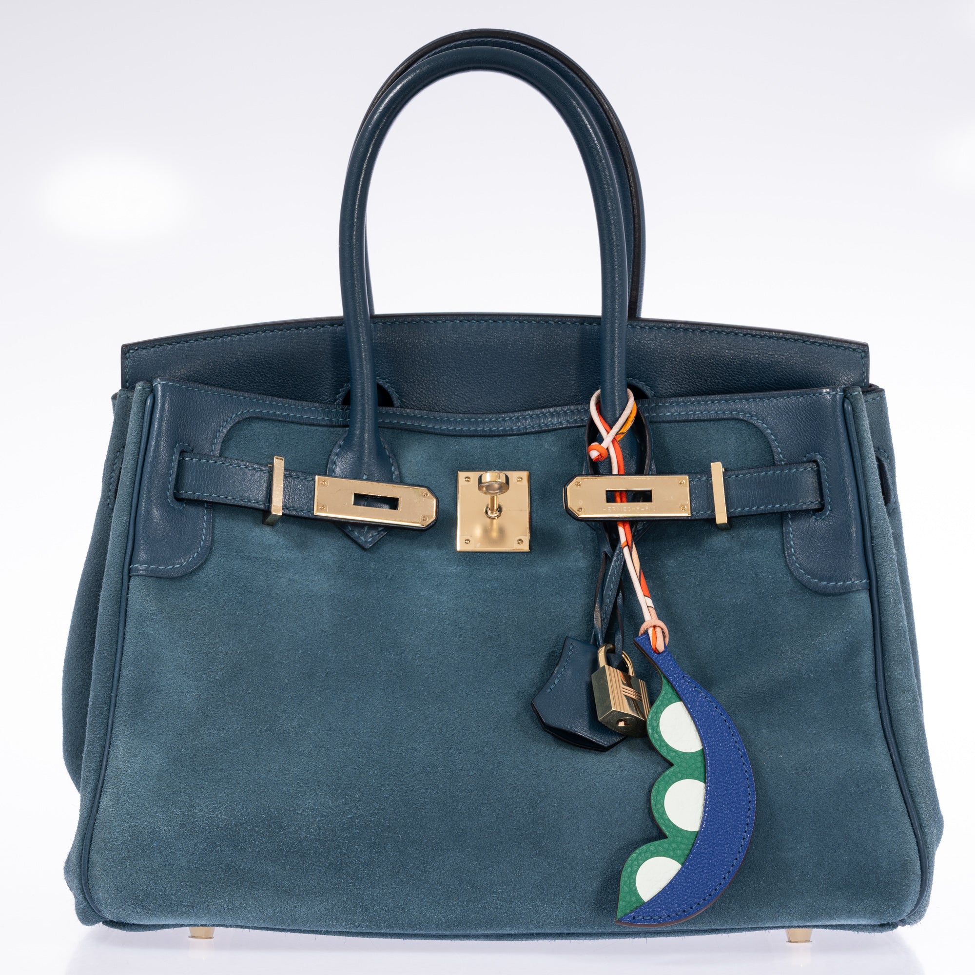 HERMES エルメス/クリスティーヌ/ブルー系/□B *******/Bランク/69【中古】 Hermès Birkin 30 Bleu Tempête Grizzly Doblis/Swift Permabrass