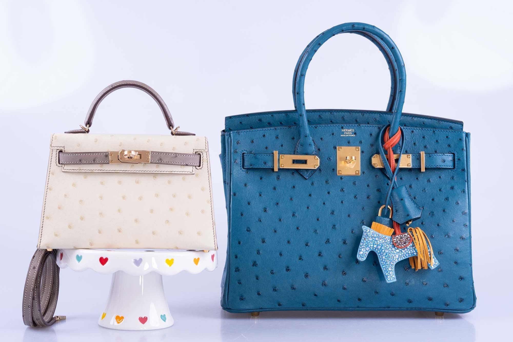 Hermès Birkin 30 Blue Colvert Ostrich Gold Hardware