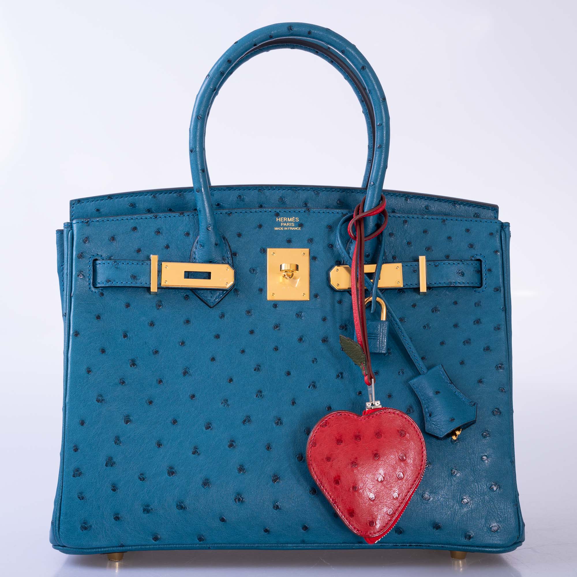 Hermès Birkin 30 Blue Colvert Ostrich Gold Hardware