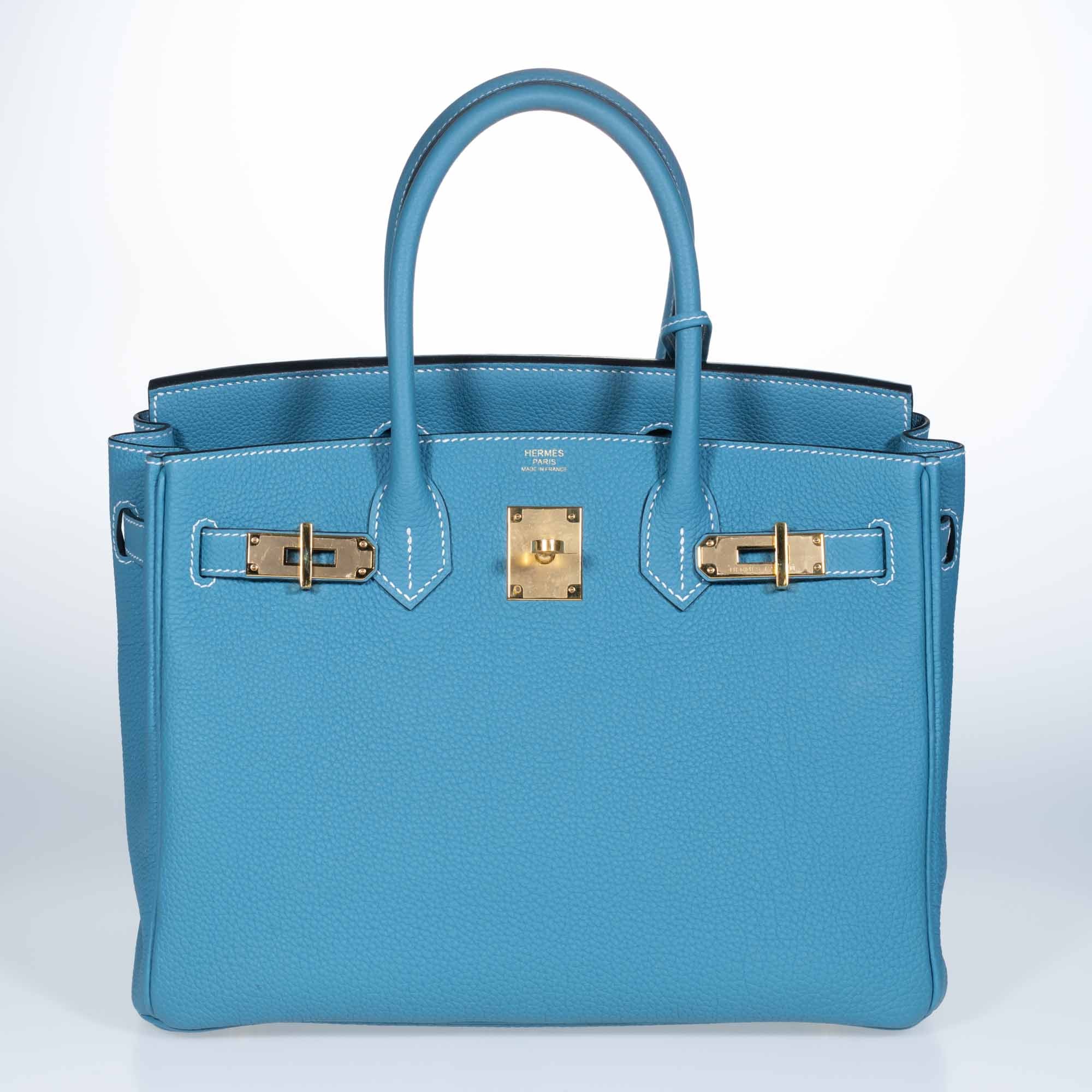 Hermès Birkin 30 Blue Jean Togo Gold Hardware