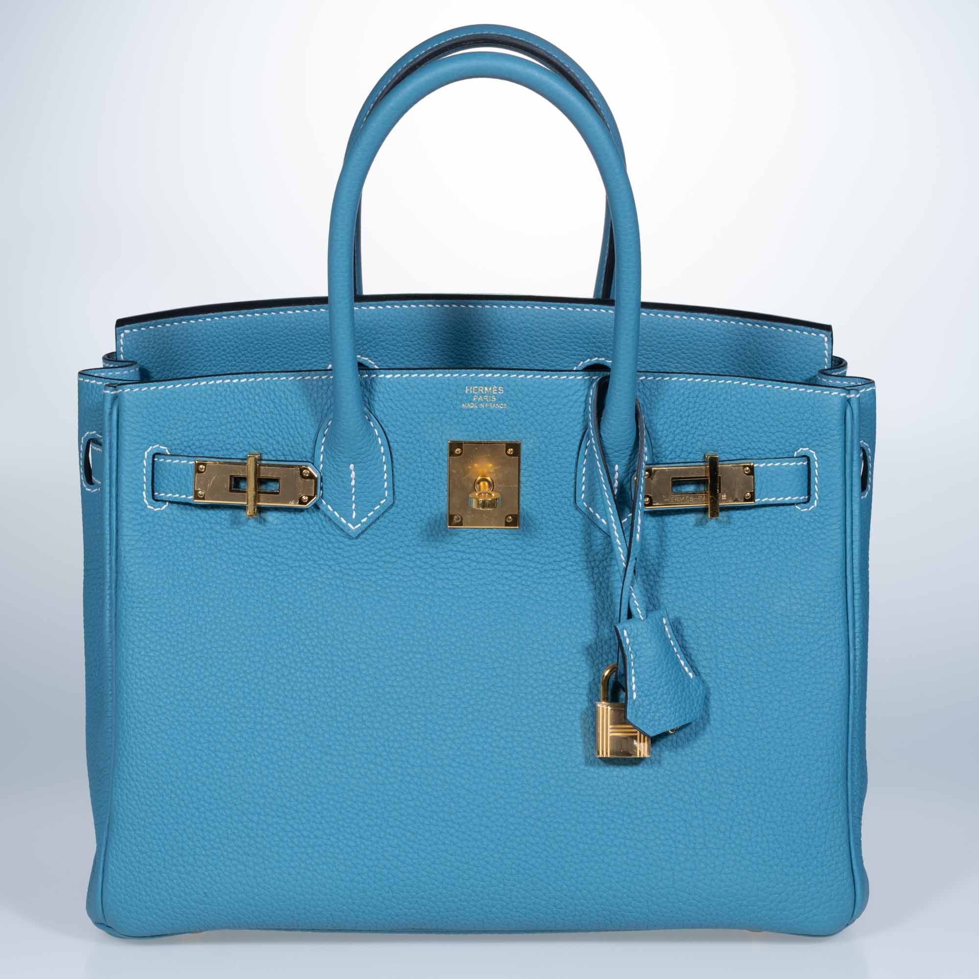 Hermès Birkin 30 Blue Jean Togo Gold Hardware