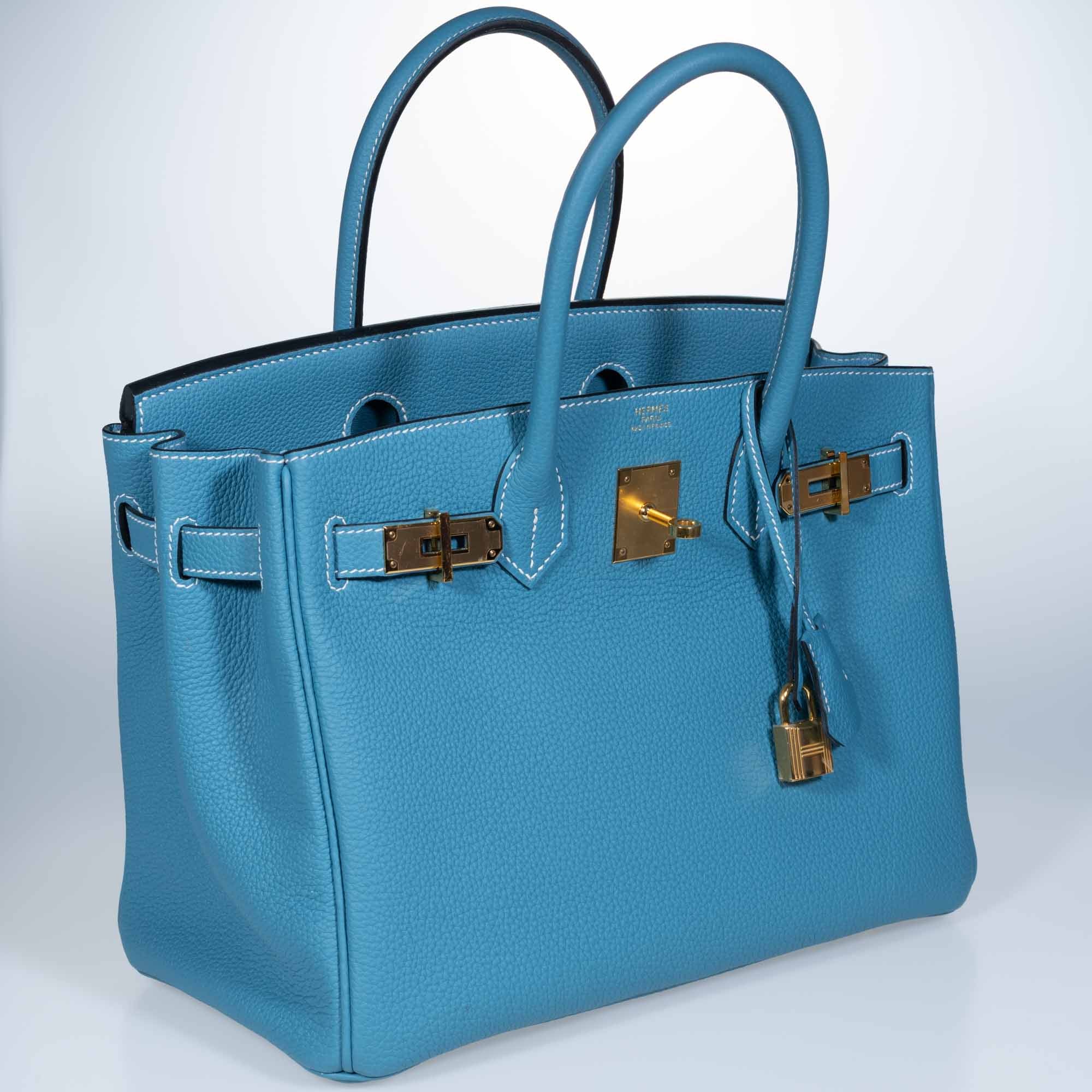 Hermès Birkin 30 Blue Jean Togo Gold Hardware