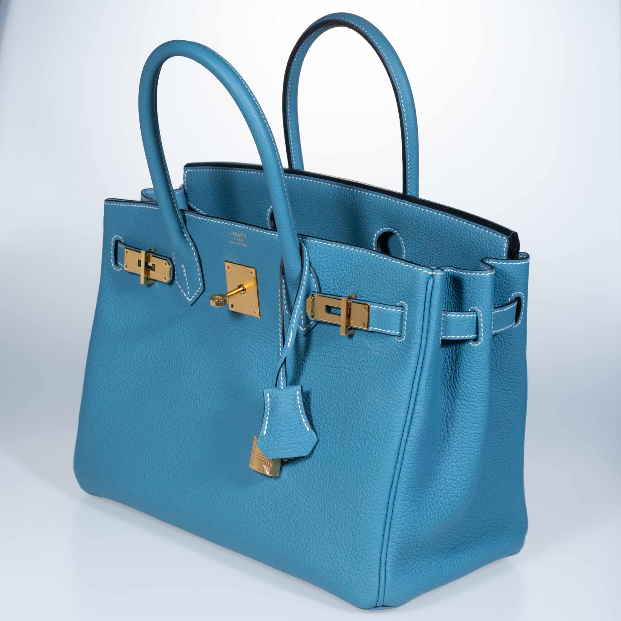 Hermès Birkin 30 Blue Jean Togo Gold Hardware