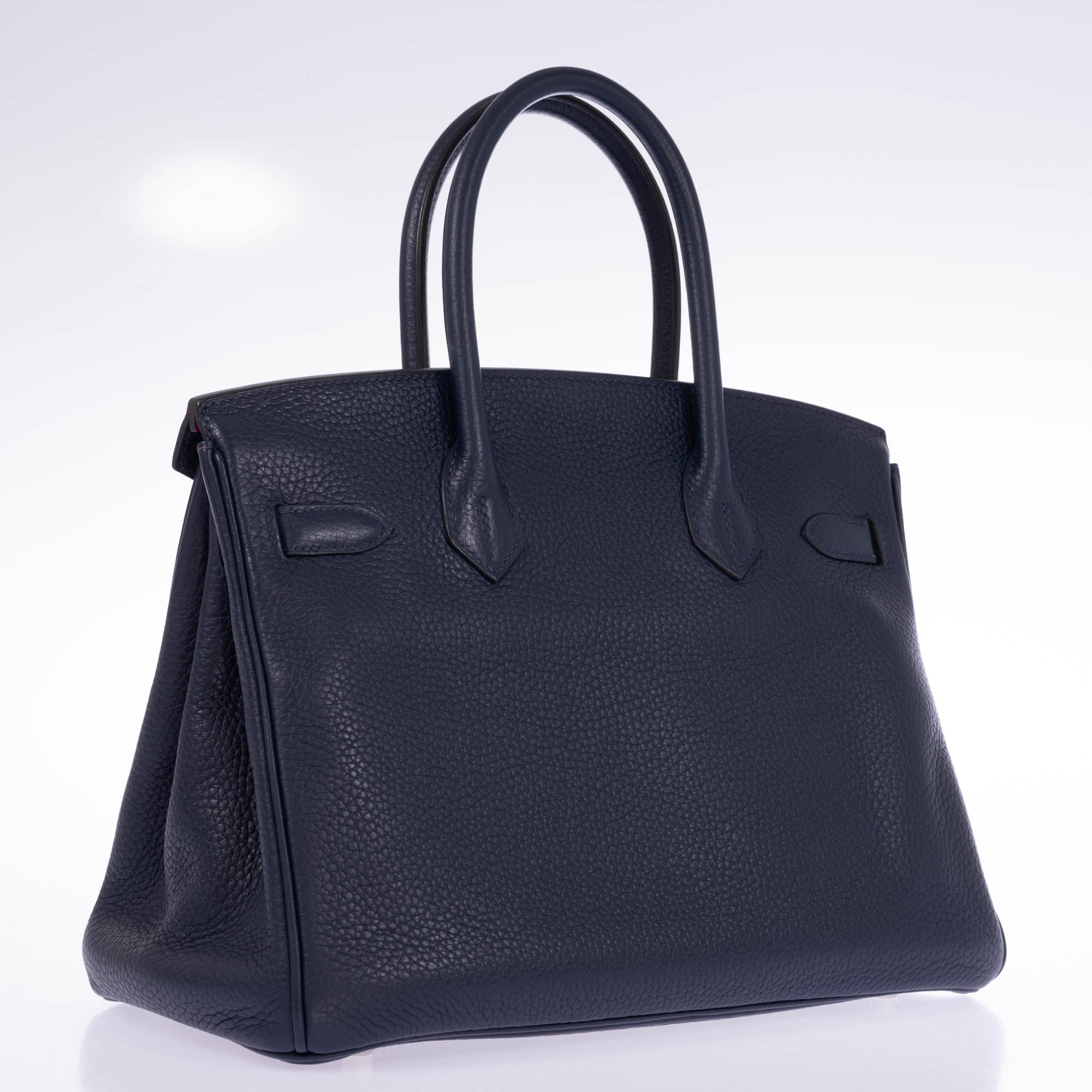 Hermès Birkin 30 Blue Nuit Verso Rose Pourpre Togo Palladium Hardware