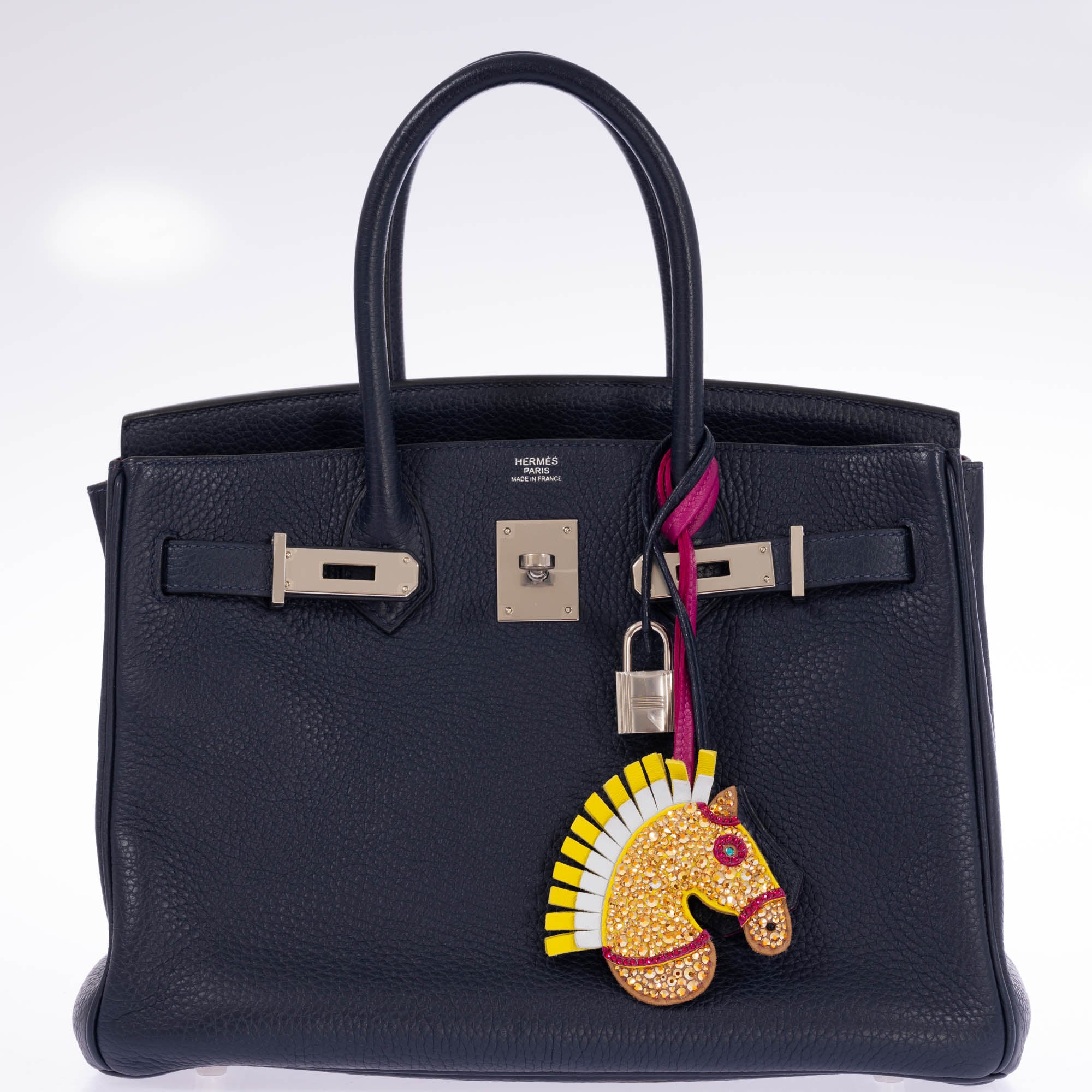 Hermès Birkin 30 Blue Nuit Verso Rose Pourpre Togo Palladium Hardware