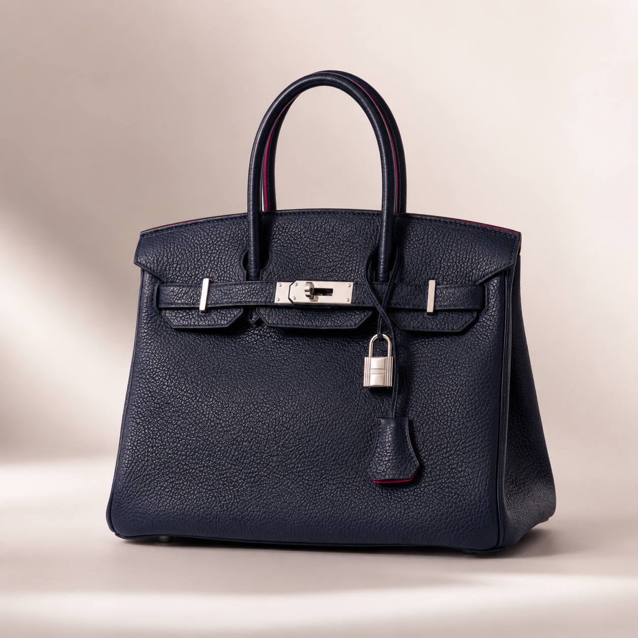 Hermès Birkin 30 Blue Nuit Verso Rose Pourpre Togo Palladium Hardware