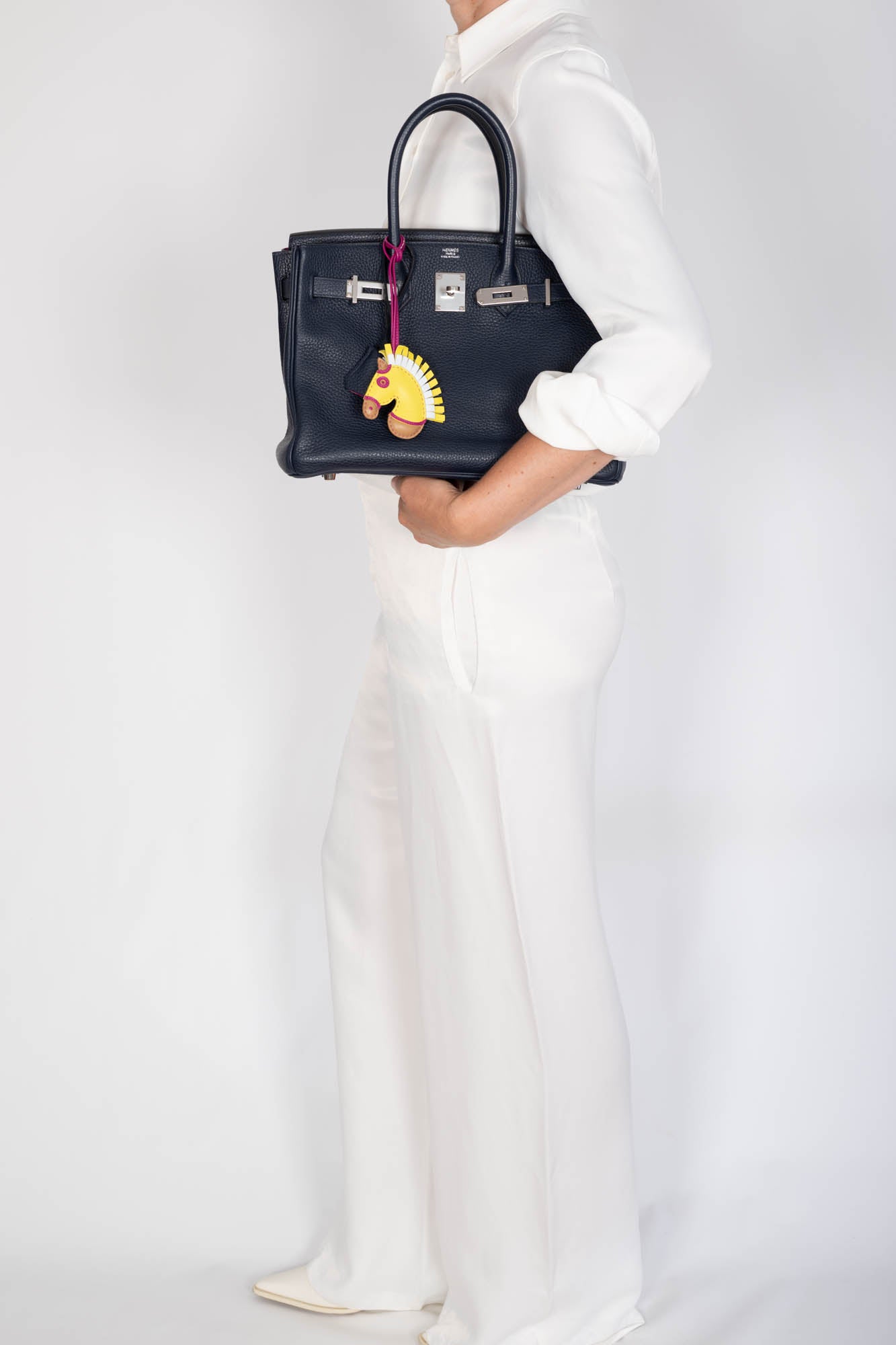 Hermès Birkin 30 Blue Nuit Verso Rose Pourpre Togo Palladium Hardware