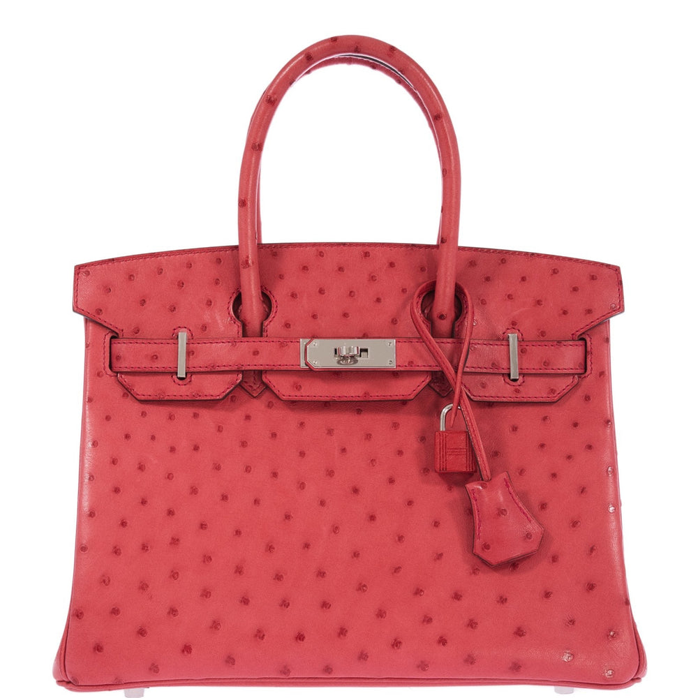 Hermès Birkin 30 Bougainvillea Ostrich Palladium Hardware